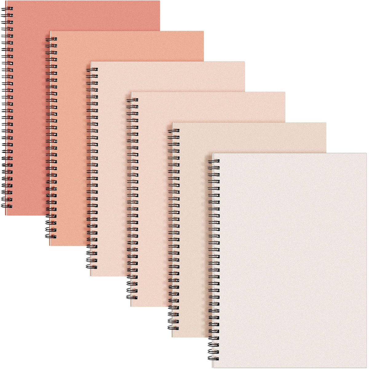 6 Pack Spiral Notebook 10.5x7.45 Notebook,Fresh,Morandi | B5 Spiral College Ruled Notebook,140 Page Journal, Writing Kraft Cover Lined Notepad for Office School Journaling