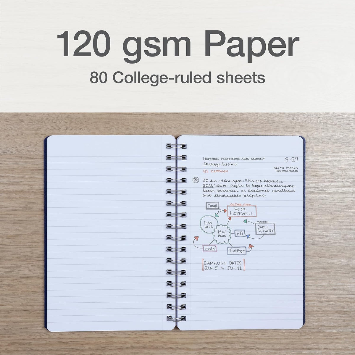 Oxford Poly Spiral Notebooks, Small 5.7" x 8.5" Book, Thick Poly Cover, White Paper, College Rule, 80 Sheets/160 Pages, Jewel Tones, 4 Pack (69720)