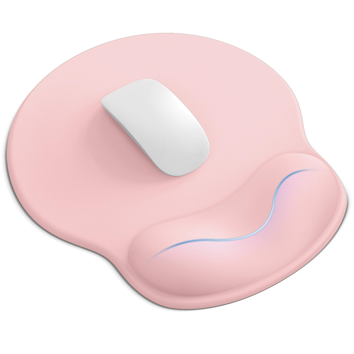 Mouse Pad with Wrist Rest for Desktop Large Ergonomic Mouse Mat(Light Pink) | 10.6''L x 9''W Size, Gel Wrist Support, Non-slip Base, Washable Surface, Laptop Mousepad