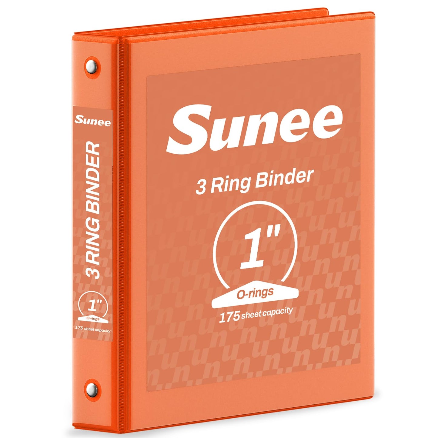 SUNEE 3 Ring Binder 1 Inch Pink 1 Pack, Holds 175 Sheets of Letter Paper, Clear View 1" Three Ring PVC-Free (Fit 8.5x11 Inches) for School or Office Supplies