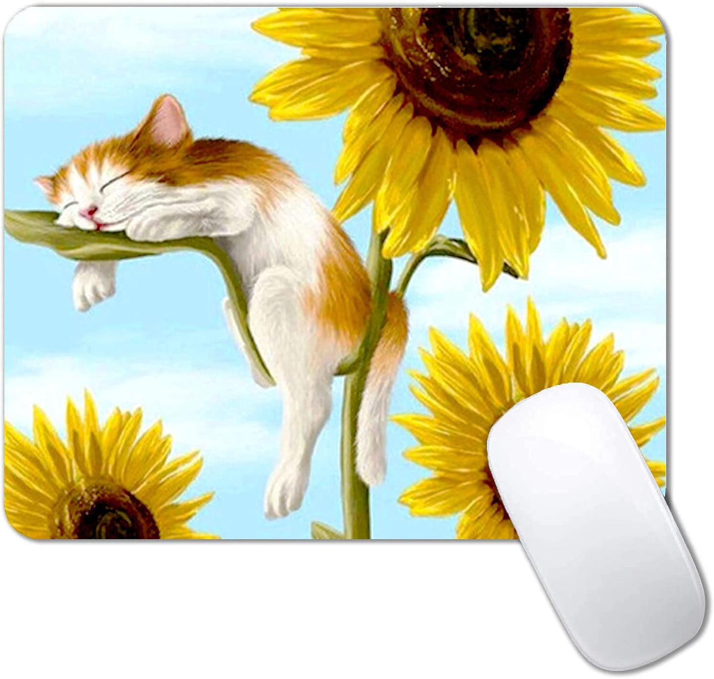 Beach Sunset Mouse Pad,Cute Mouse pad,Custom Small Mouse Pads with Designs,Portable Office Non-Slip Rubber Base Wireless Mouse Pad for Laptop