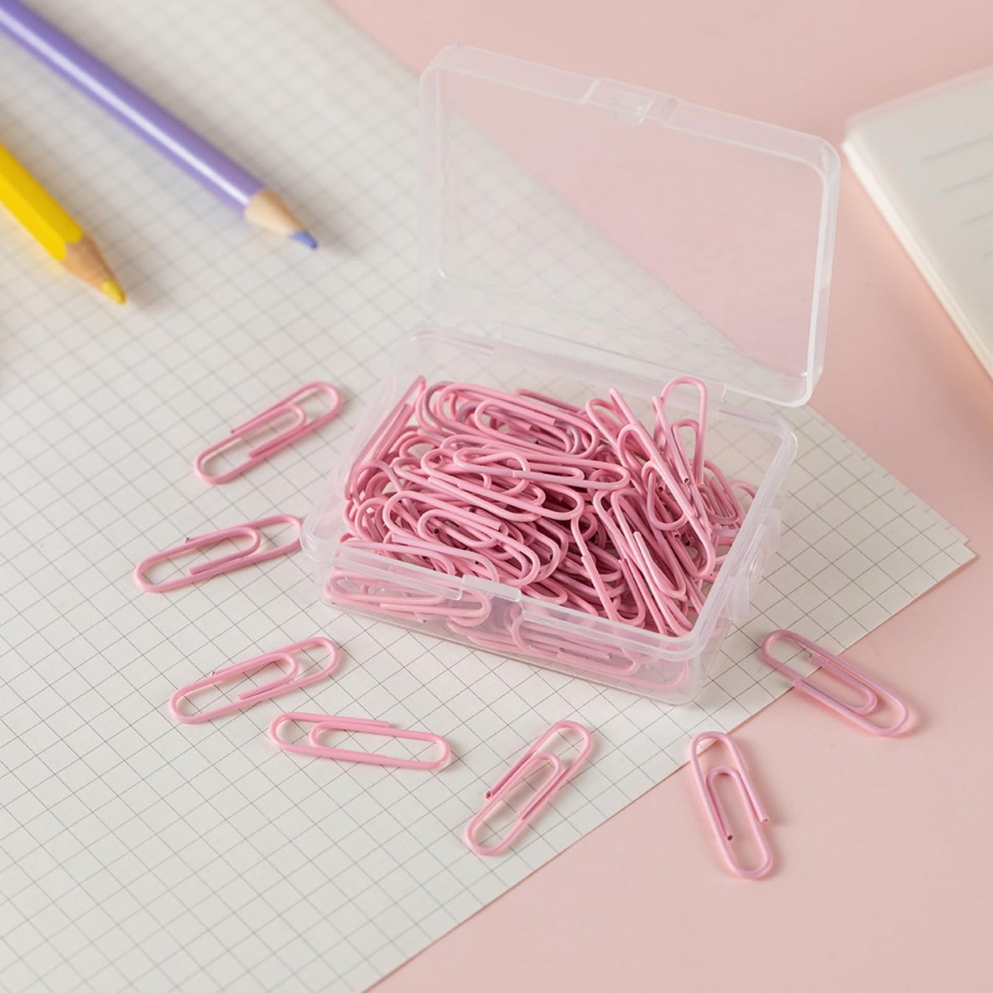 50PCS 1.1inch Paper Clips Colorful,Durable and Rustproof, Stainless Steel Paper Clips Small, Paperclips Office for Teacher Supplies School