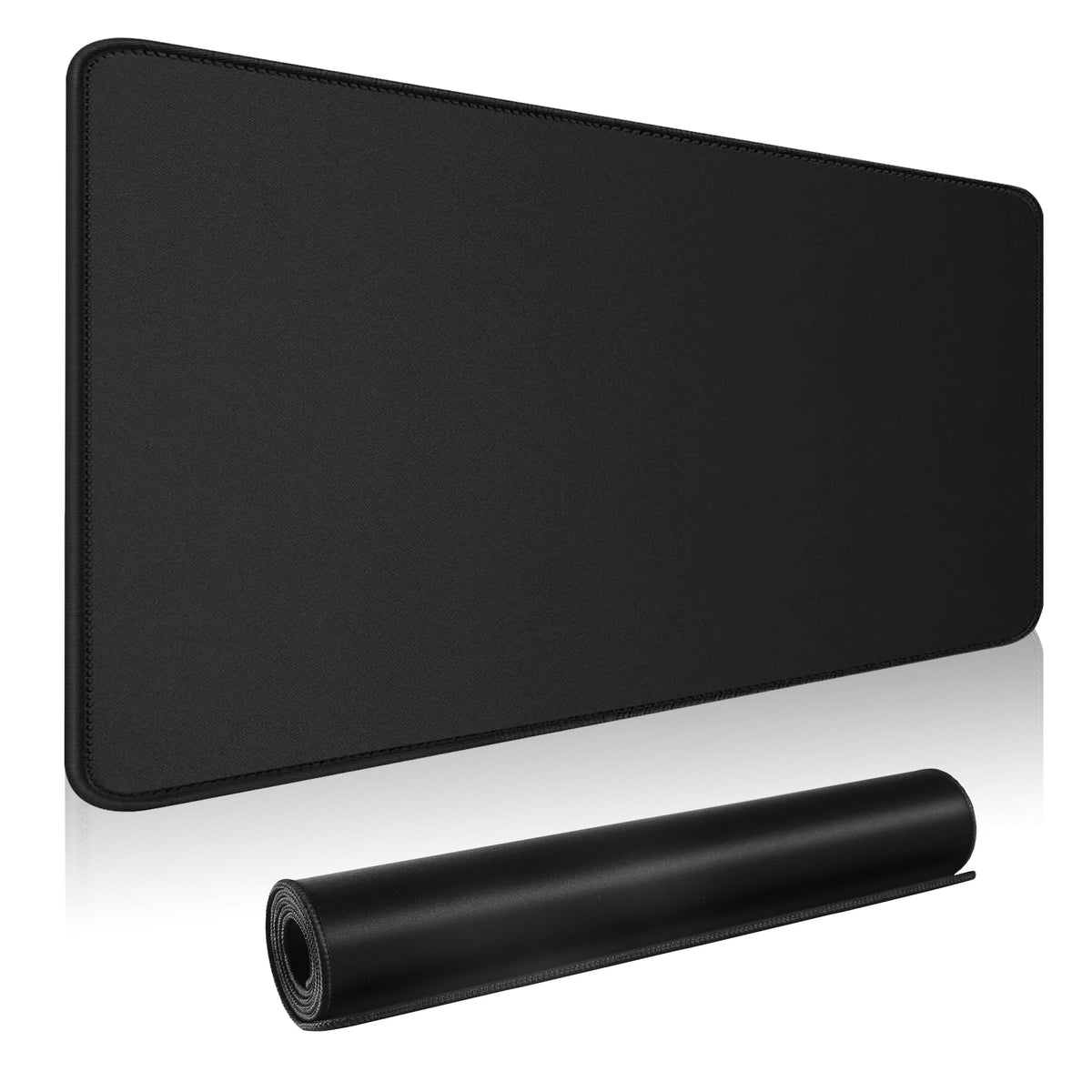 Black Topographic Large Gaming Mouse Pad Extended XXL(900 * 400 * 3MM) Mouse Mat Long Desk Pad with Stitched Edges for Keyboard Home Office Gaming Work Big Desk Mat