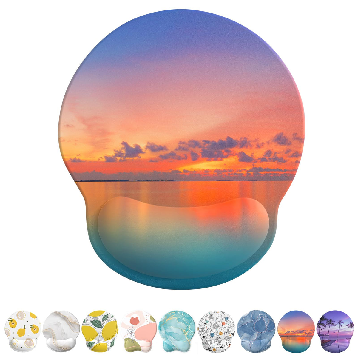 Mouse Pad with Wrist Rest, Comfortable Computer Mousepad with Gel Wrist Support Smooth Surface and Non-Slip PU Base for Pain Relief, Laptop, Office & Home (Rose)
