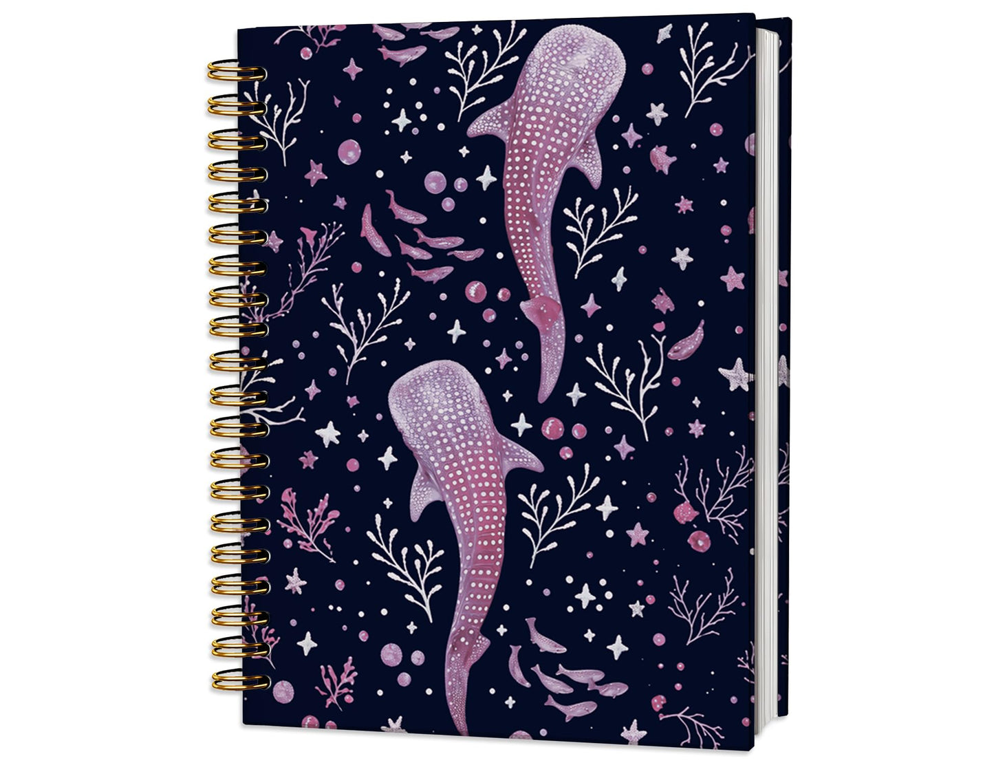 Whale Shark Notebook, Whale Shark Marine Biology Gifts for Women Girls Kids, Ocean Animal Spiral Notebook Journal for School Office Supplies, 5.5x8.3 Inch