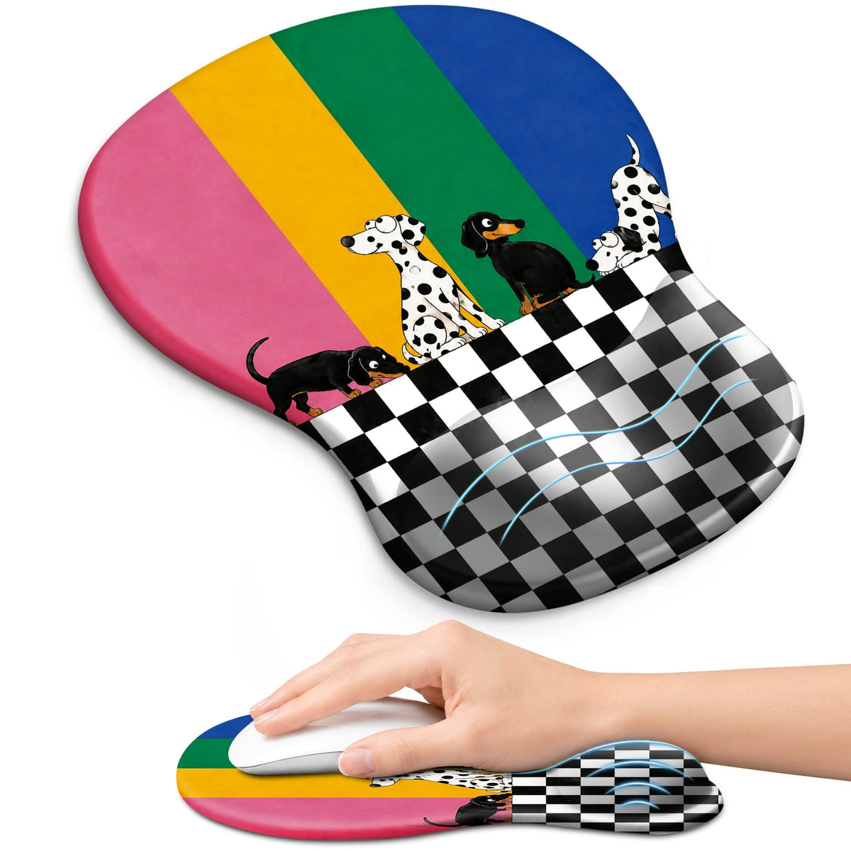 Ergonomic Mouse Pad with Wrist Rest, Gel Wrist Support, Black | 10.2 x 7.6 in Mouse Pad with Smooth Fabric Surface and Non-Slip Rubber Base for Office, Home, Study, and Gaming