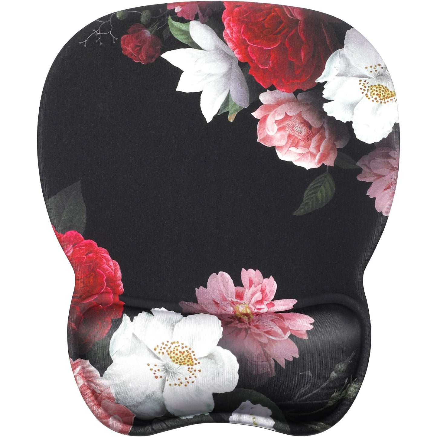MROCO Ergonomic Mouse Pad with Gel Wrist Rest, 9.4 x 8.1 in, Cloud Forest | Ergonomic Shape Design, Multiple Pattern Options, Gel Wrist Comfort, Smooth Lycra Surface, Non-Slip PU Base