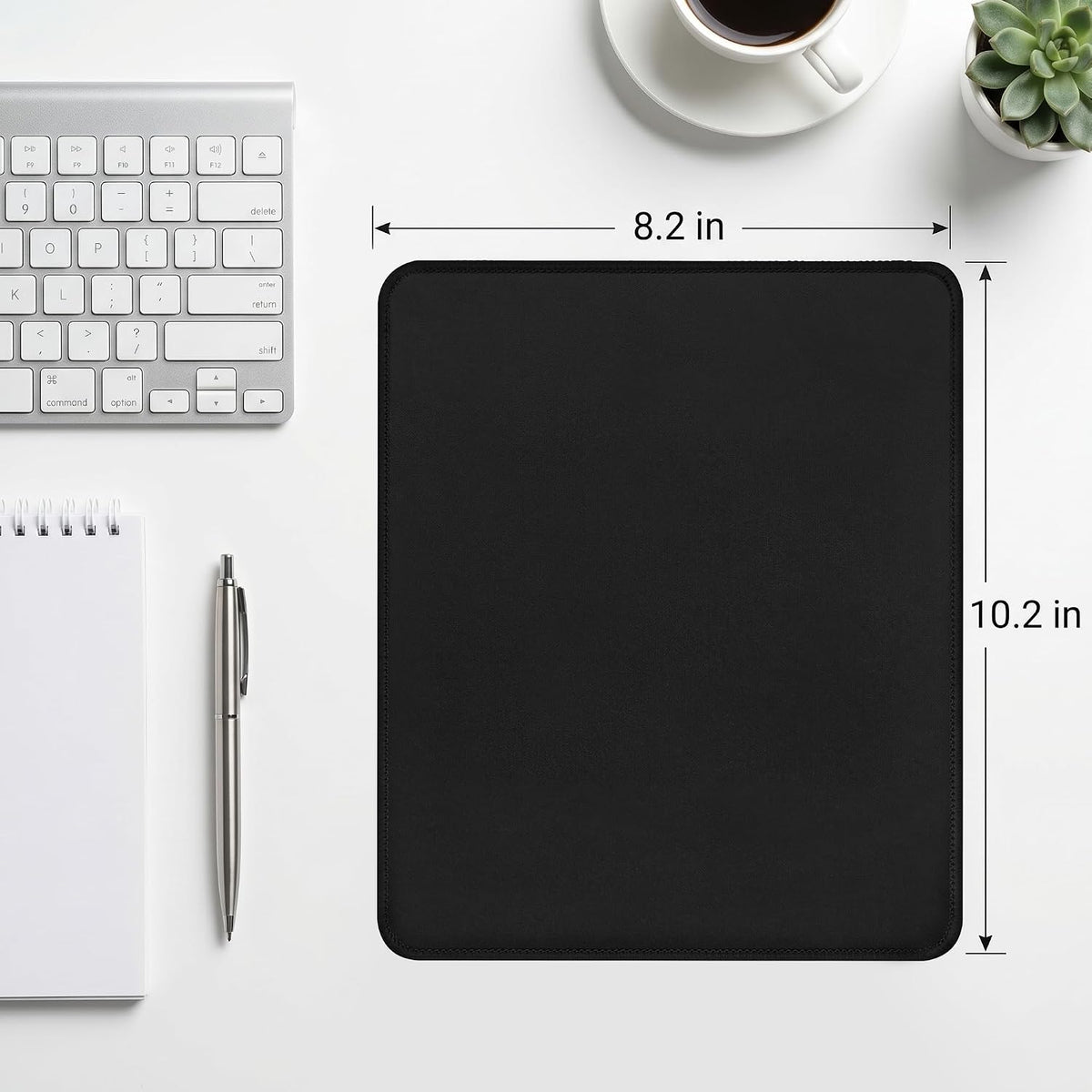 3 Pack Mouse Pad, Stitched Edges and Non-Slip Rubber Base, Black | 10.2 x 8.3 Inch Mousepad with Smooth Surface, Durable Washable Mousepads for Laptop, PC and Office