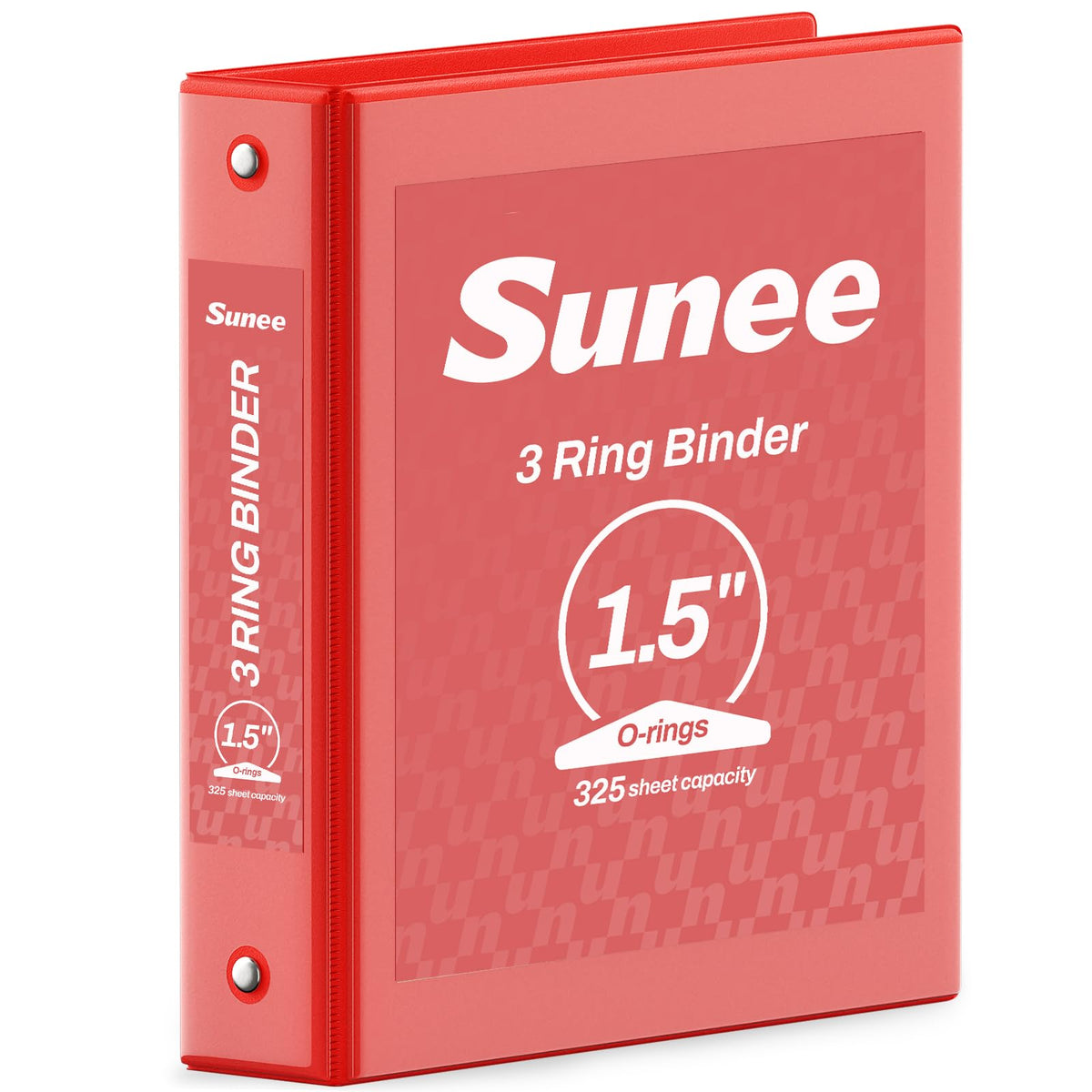 SUNEE 3 Ring Binder 1 Inch Pink 1 Pack, Holds 175 Sheets of Letter Paper, Clear View 1" Three Ring PVC-Free (Fit 8.5x11 Inches) for School or Office Supplies