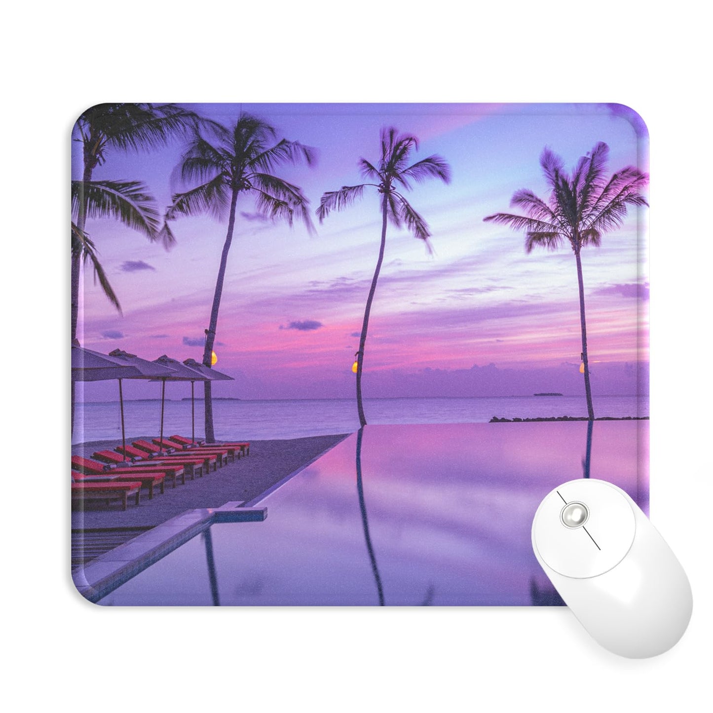 Mouse Pad with Wrist Rest, Comfortable Computer Mousepad with Gel Wrist Support Smooth Surface and Non-Slip PU Base for Pain Relief, Laptop, Office & Home (Rose)
