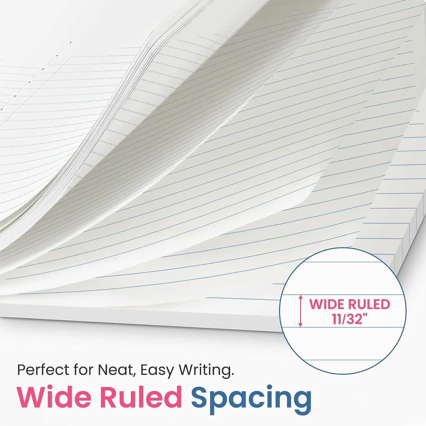 Wide Ruled Composition Notebook 4 Pack School Supplies, 160 Pages | Aesthetic Composition Book, 9-3/4" x 7-1/2", 160 Pages (80 Sheets), Perfect for School Office Supplies, Pastel Colors