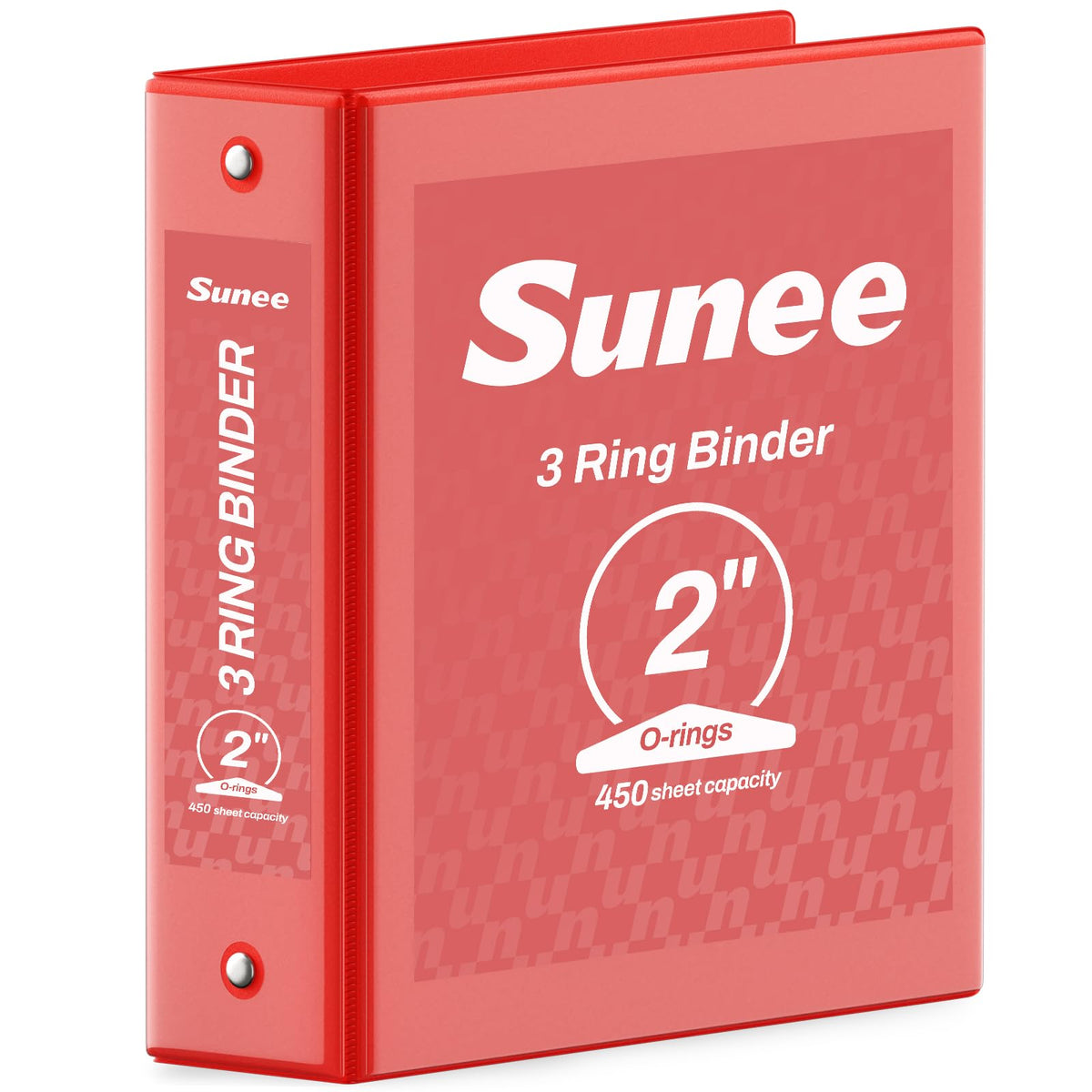 SUNEE 3 Ring Binder 1 Inch Pink 1 Pack, Holds 175 Sheets of Letter Paper, Clear View 1" Three Ring PVC-Free (Fit 8.5x11 Inches) for School or Office Supplies