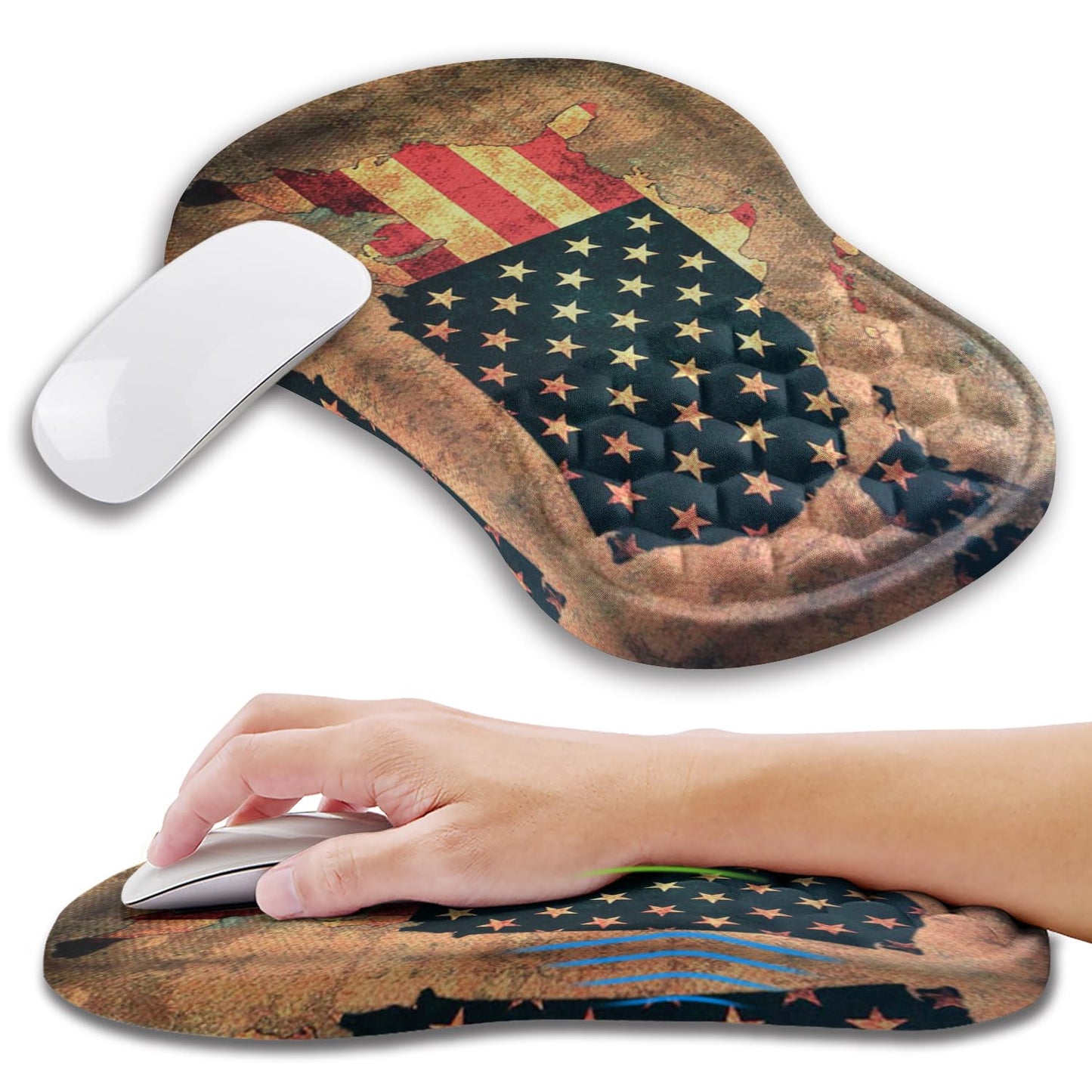 Ergonomic Mouse Pad Wrist Support with Memory Foam Massage Bulge, Carpal Tunnel Pain Relief Mousepad Wrist Rest for Mouse(12x8 inch, Black)