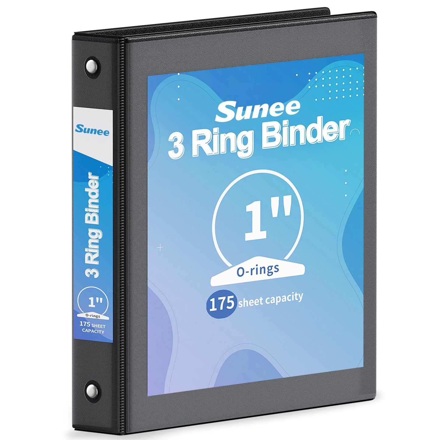 SUNEE 3 Ring Binder 1 Inch Pink 1 Pack, Holds 175 Sheets of Letter Paper, Clear View 1" Three Ring PVC-Free (Fit 8.5x11 Inches) for School or Office Supplies
