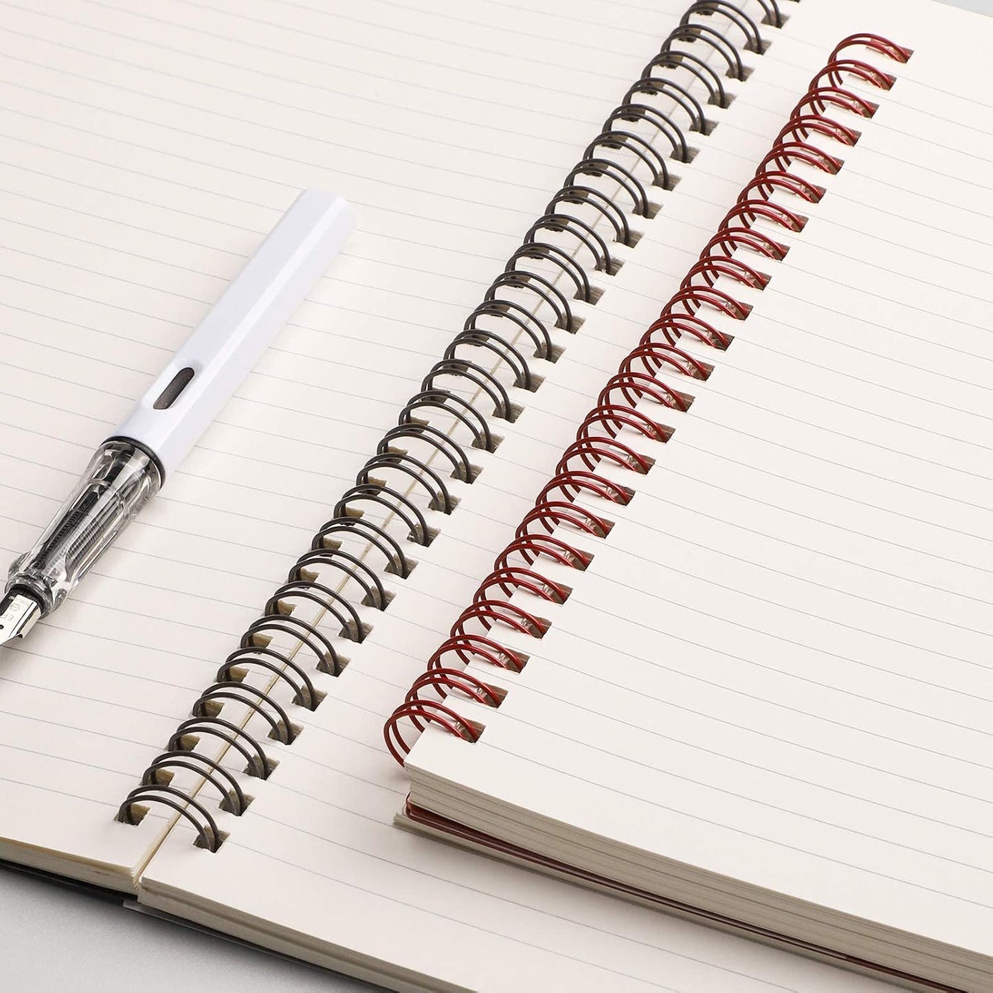 EMSHOI Lined Spiral Journal Notebook, 4 Pack, 640 Pages, A5 (5.7" x 8.2") | College Ruled, 100 GSM Thick Paper, Flexible Plastic Cover, for School, Student, Writing, Journaling, Work, Women & Men