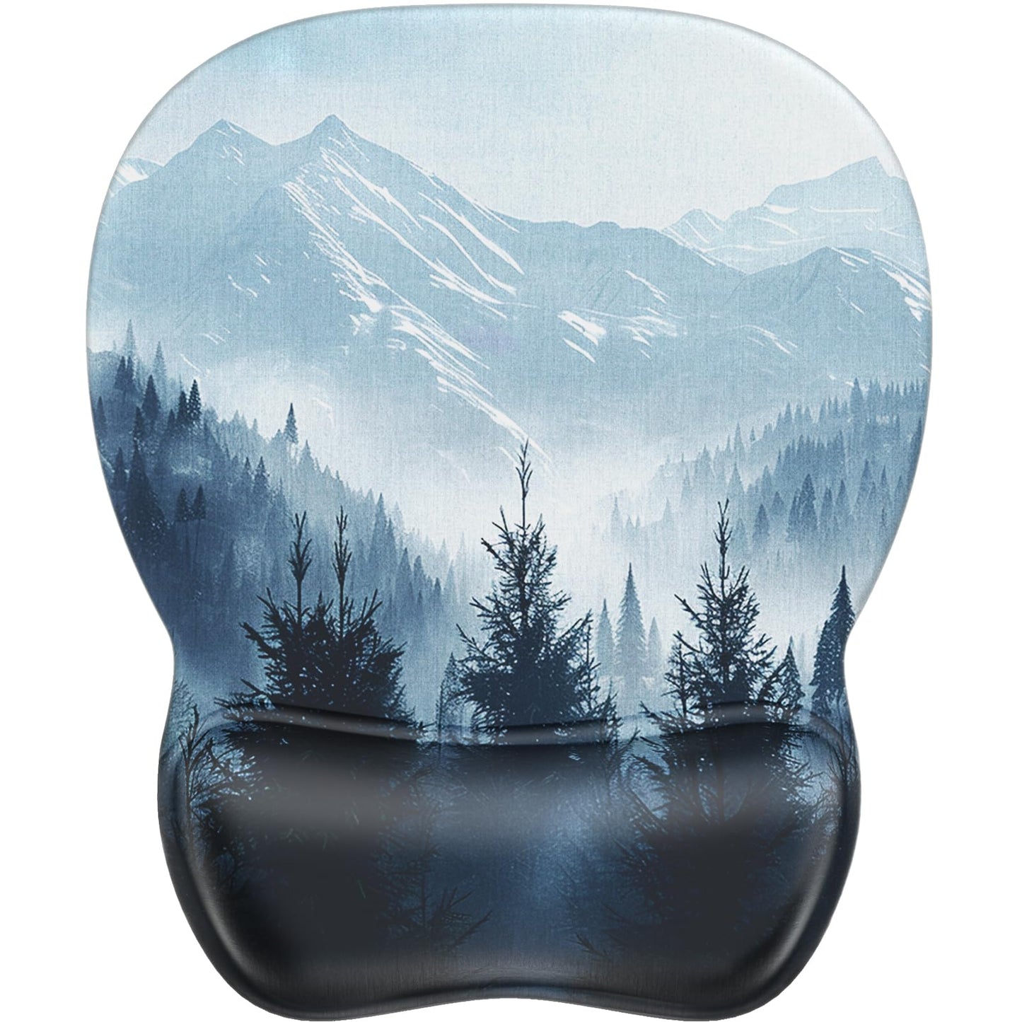 MROCO Ergonomic Mouse Pad with Gel Wrist Rest, 9.4 x 8.1 in, Black | Ergonomic Shape Design for Pain Relief, Cooling Feel Gel Cushioning for Wrist Comfort, Smooth Lycra Surface, Non-Slip PU Base