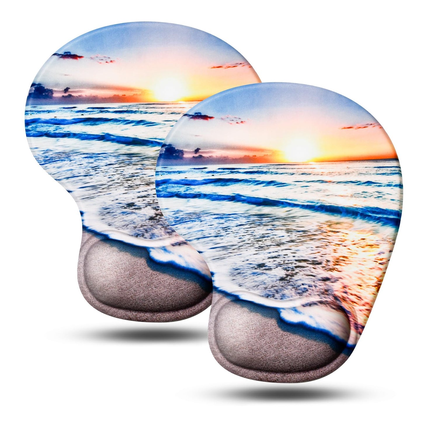 JIKIOU Ergonomic Mouse Pad with Gel Wrist Rest 2 Pack, Portable Small Black | Upgraded-Prevent Gel Leakage, Ergonomic Design for Pain Relief, Cooling Gel filled, Smooth Lycra Surface, Non-Slip PU Base