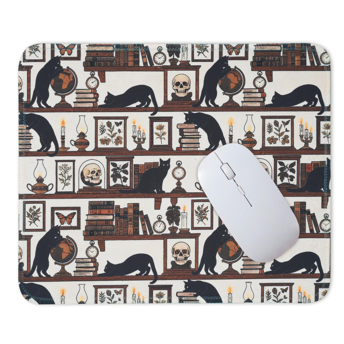 Mouse Pad for Desk with Stitched Edge, Premium Cute Washable Mouse Pads. Computer Mousepad with Non-Slip Rubber Base, Mousepads for Laptop, 9.25x7.75x0.12 inch (Pink Stripes)