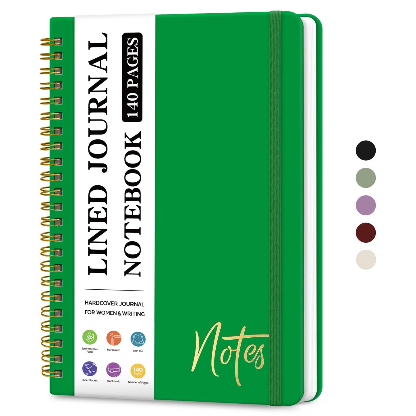 ZOTIA Lined Spiral Notebook for Work Hardcover Spiral Journal College Ruled | Purple, 5.7" x 7.9" Spiral Journals for Writing, Work Notebooks, Note taking and Office School Supplies, 140 Pages