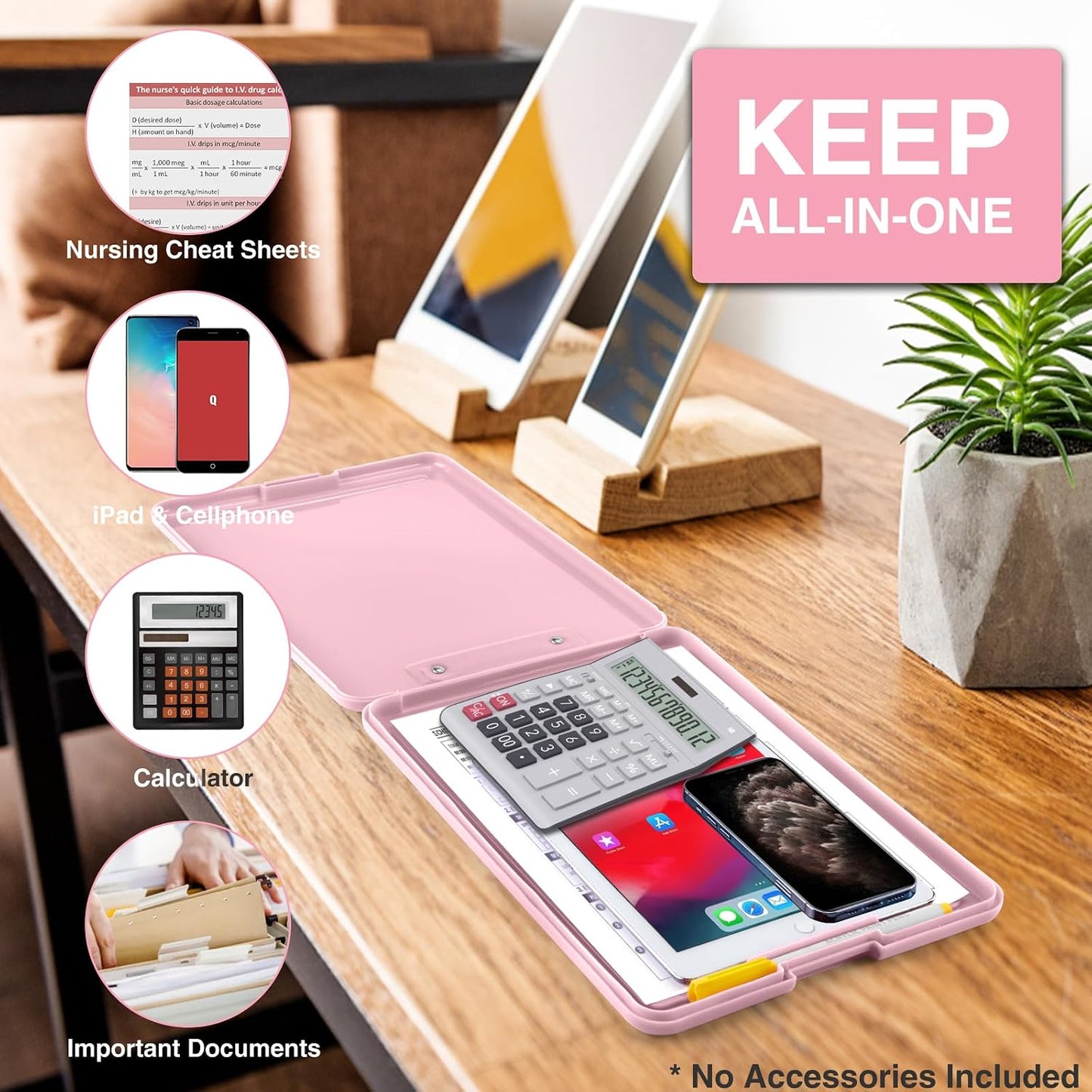 Sooez Clipboard with Storage, Plastic Nursing Clip Board, 8.5" x 11", Work | Sturdy Clipboards Foldable, Cute Hanging Clip Board Case, Teacher, Classroom Must Haves, Office School Supplies, Women & Men
