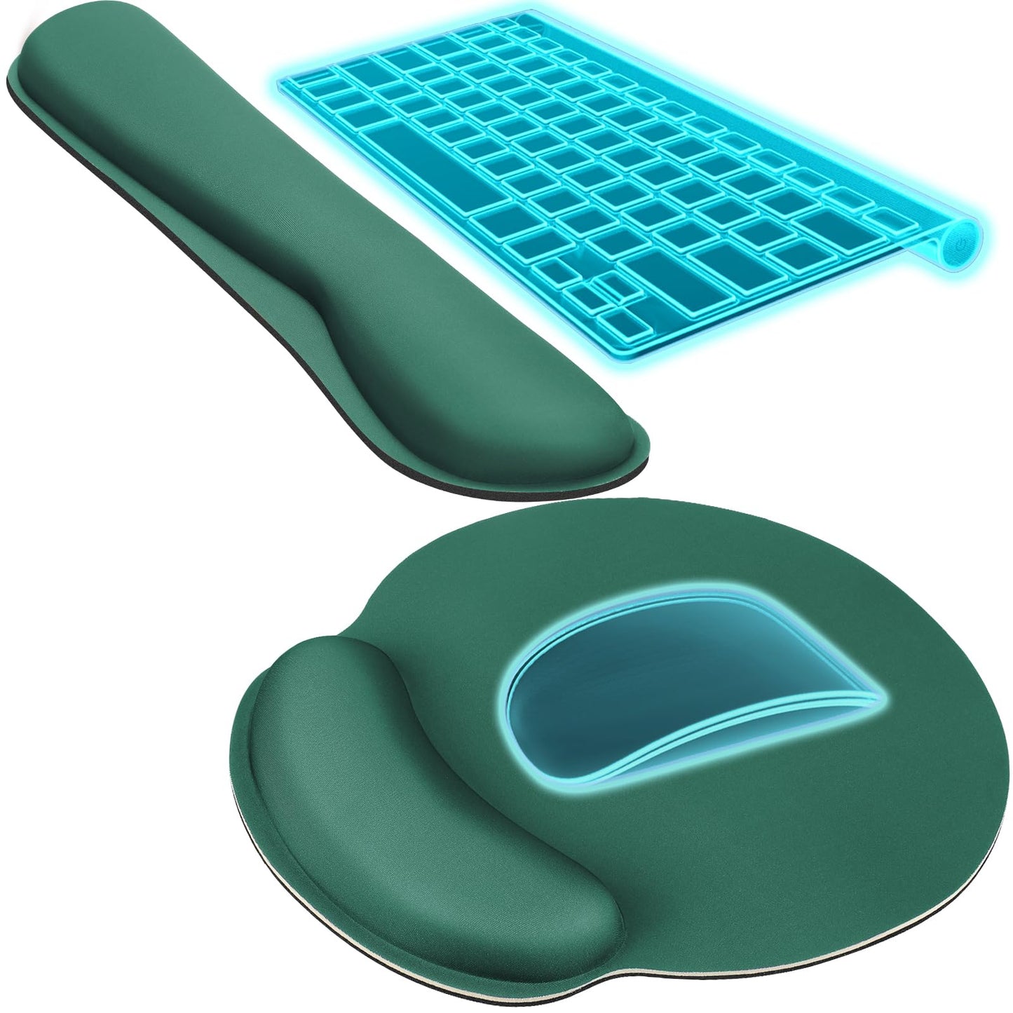 KTRIO Keyboard Wrist Rest & Mouse Pad with Wrist Rest, Black | Memory Foam Wrist Support, Ergonomic Design, Non-Slip Base, Office and Home Use