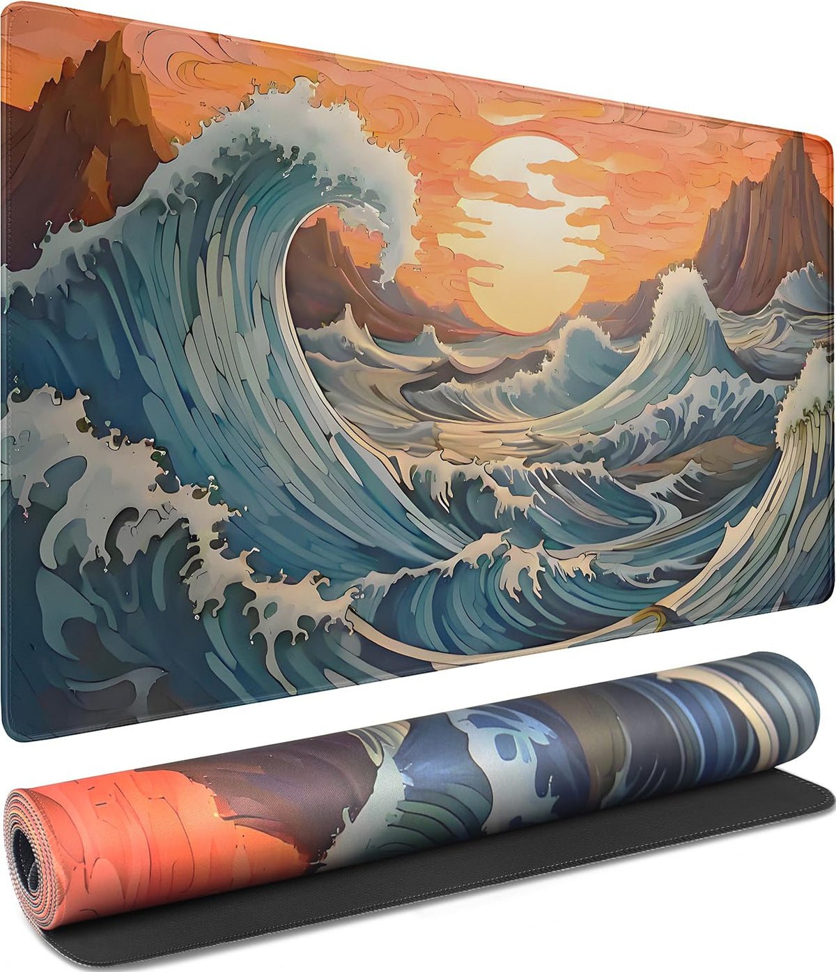 Large Gaming Mouse Pad, Waterproof Extra Large Mousepad with Stitched Edges | Mouse Pad Gaming, 31.5" x 15.7" Non-Slip Rubber Base Office Extended Big Long Keyboard Pad for Office Gamer Home XXL