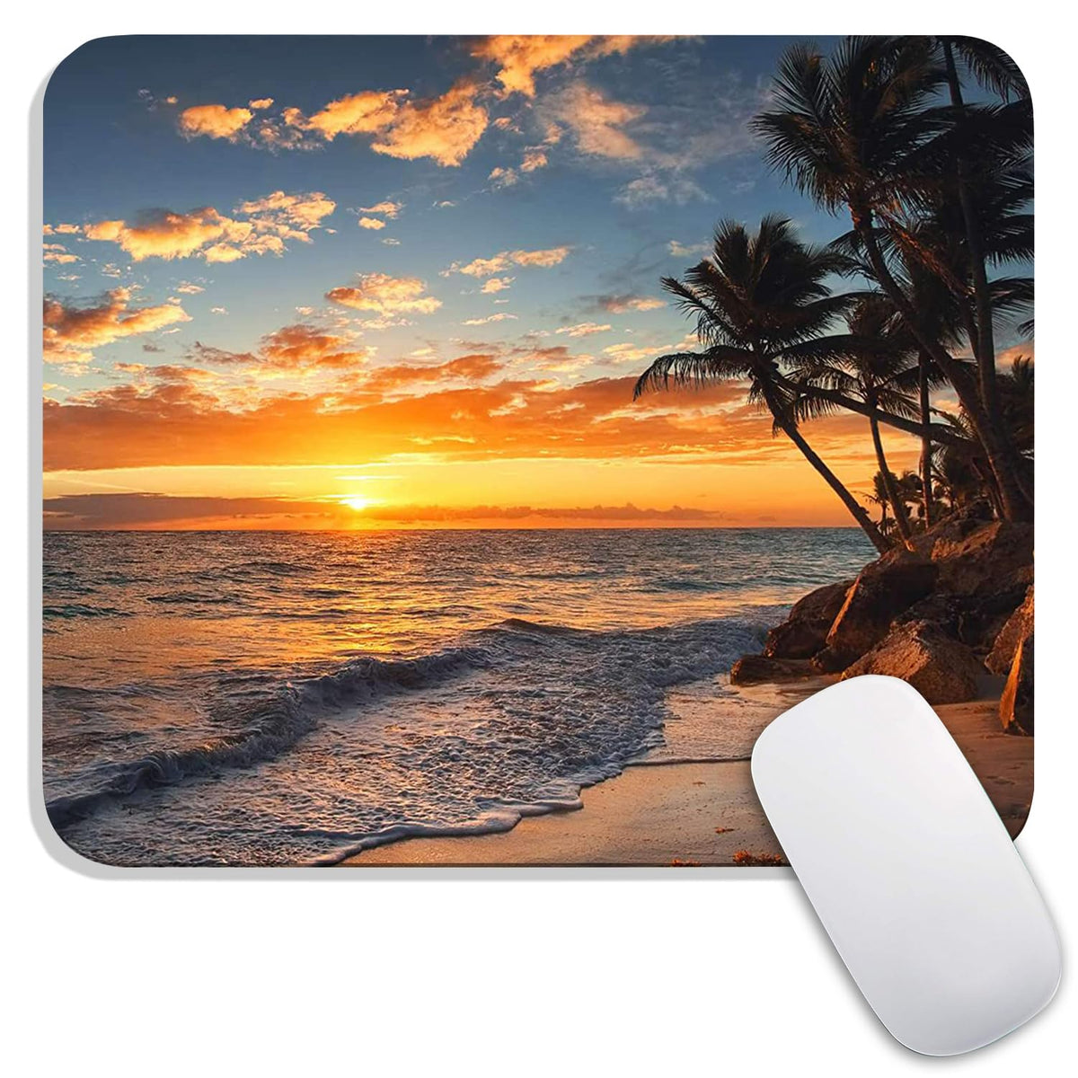 Square Mouse Pad Beautiful Flowers Plants, Personalized Premium-Textured Custom Mouse Mat Design, Washable Mousepad Cloth, Non-Slip Rubber Base Computer Mouse Pads for Wireless Mouse