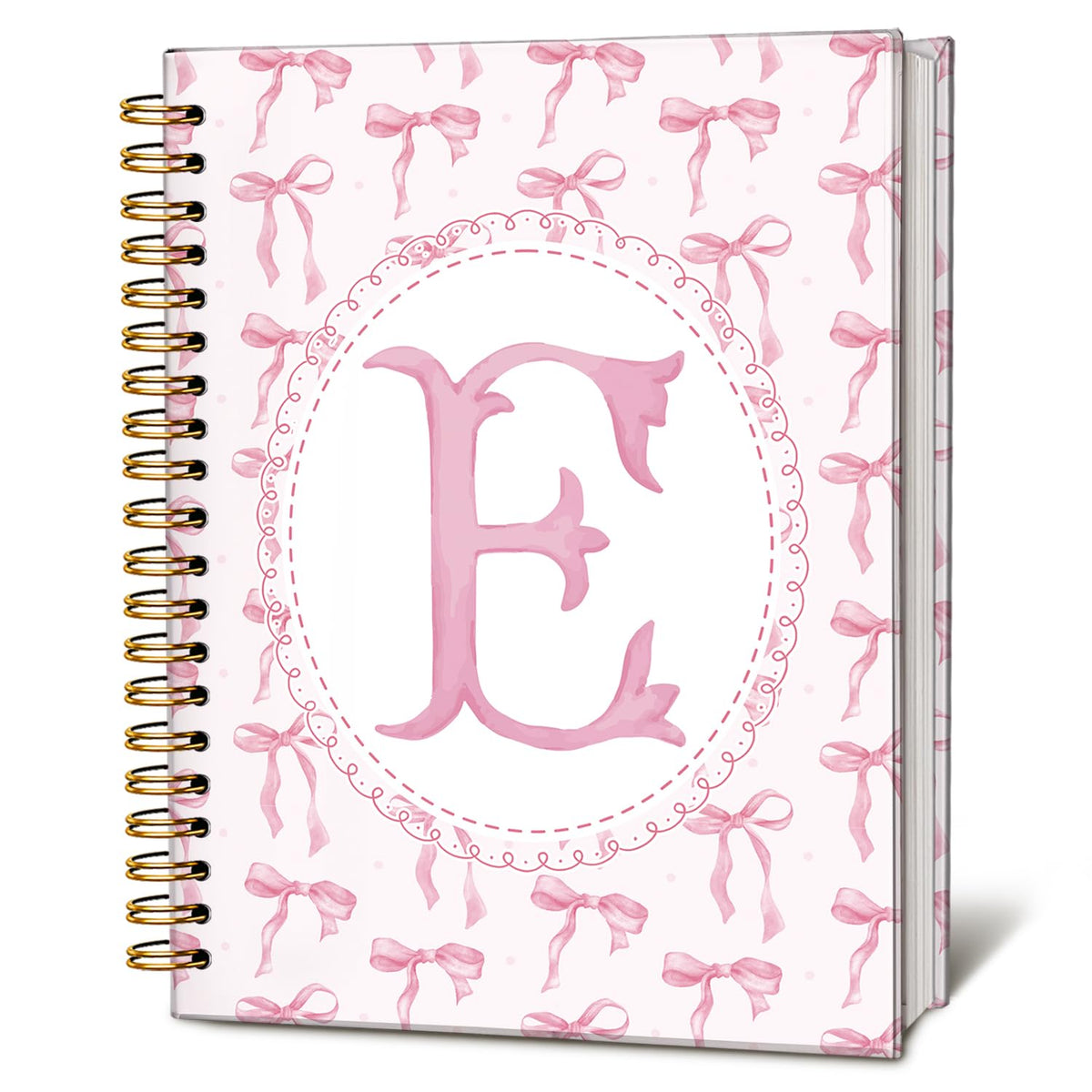 Cute Pink Bow Journal for Teen Girls & Women, Cute School Supplies - Cute Preppy Bow Stuff Birthday Gifts for Women Girls, Coquette Stuff Pink Bow Bible Hardcover Spiral Notebook 5.5x8.3