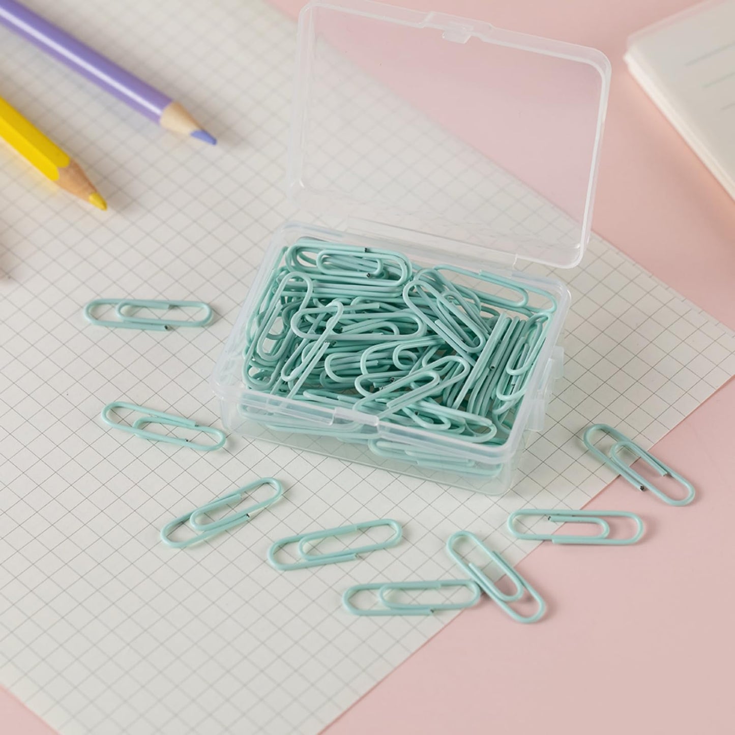 50PCS 1.1inch Paper Clips Colorful,Durable and Rustproof, Stainless Steel Paper Clips Small, Paperclips Office for Teacher Supplies School