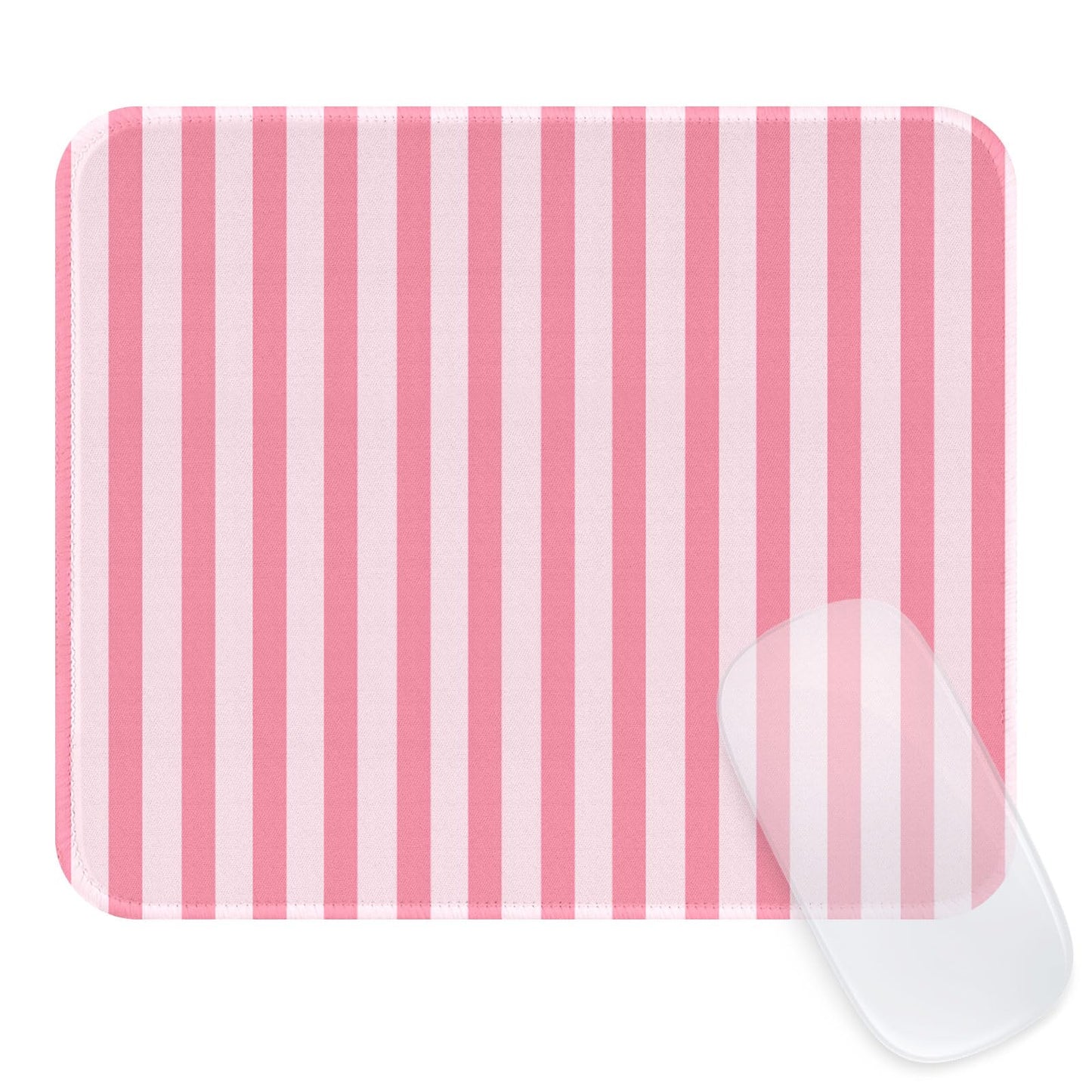Cute Blue Stripes Mouse Pad, Waterproof Aesthetics Mouse Pads Design, Non-Slip Rubber Base Computer Simple Funny Mousepad,Small Mouse Mat Desk Accessories,Light Blue