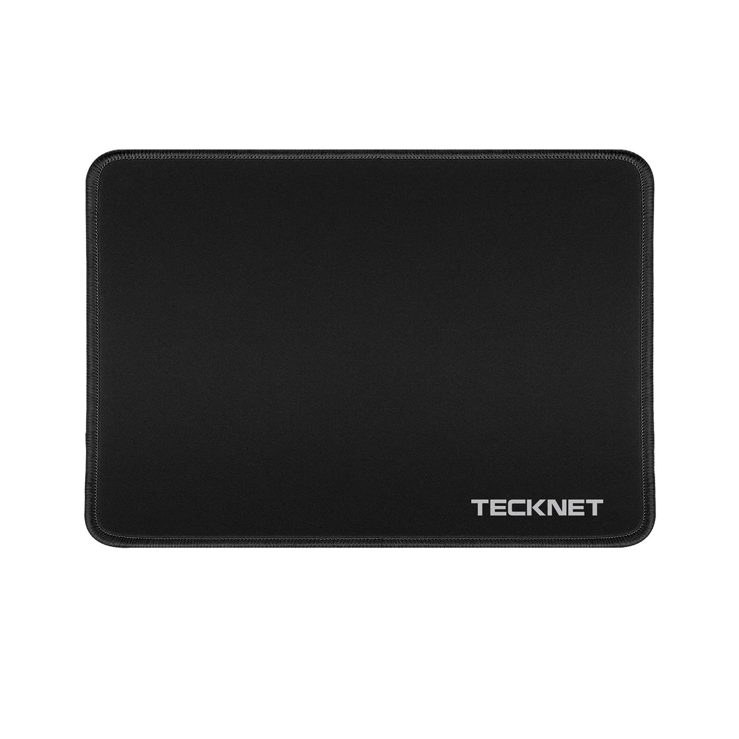 TECKNET 4 Pack Mouse Pad with Durable Anti-fray Stitching, Small Mousepad | Anti-slip Rubber Base, Ultra-smooth Surface, Waterproof Material, Gaming Mouse Mat for Laser and Optical Mice, Black