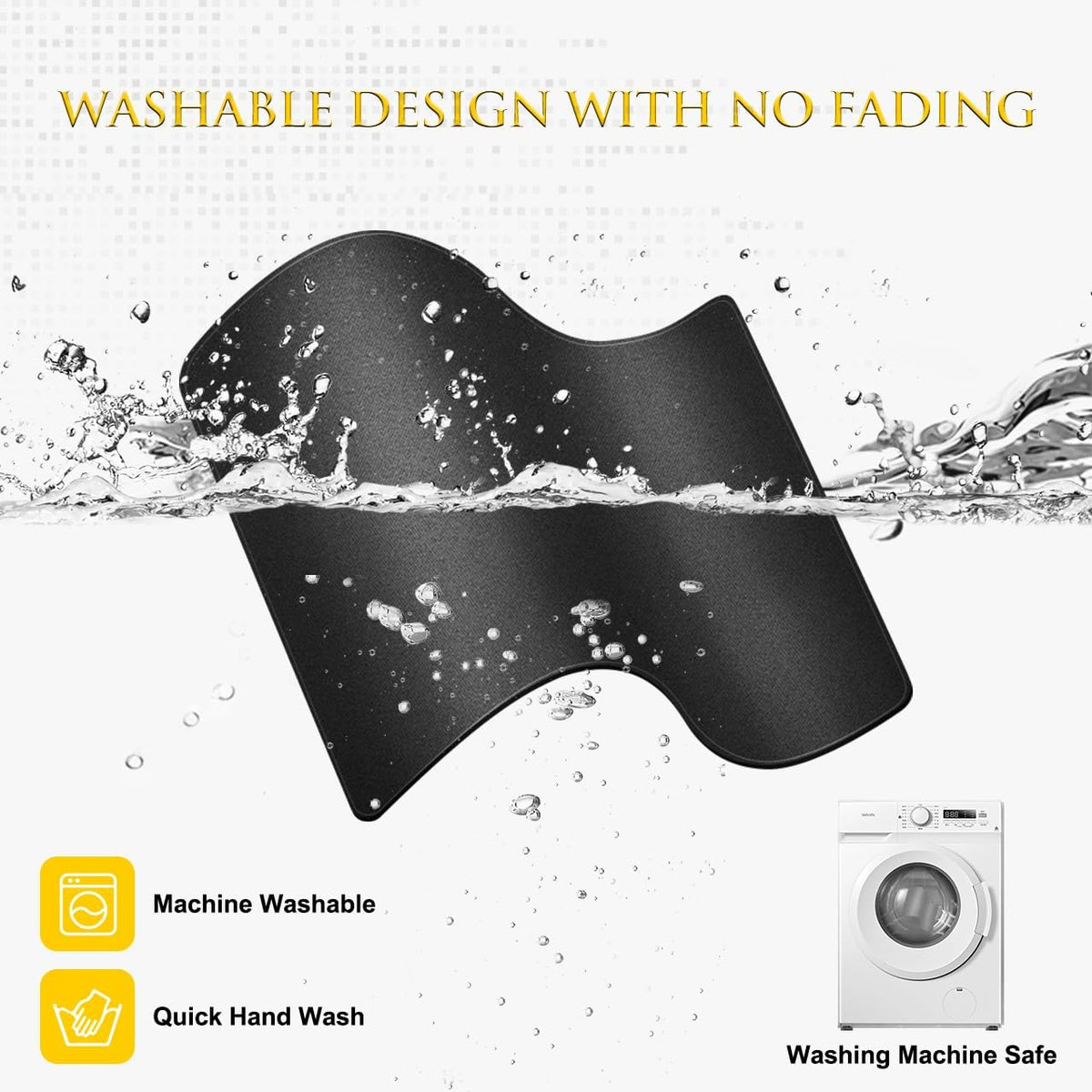 JIKIOU 3 Pack Mouse Pad with Stitched Edge, Perfect Size 10.2x8.3in Black | Anti-Fray, Comfortable Smooth Lycra Surface, Non-Slip Rubber Base, Machine Washable Fade-resistant, Compatible with All Mice