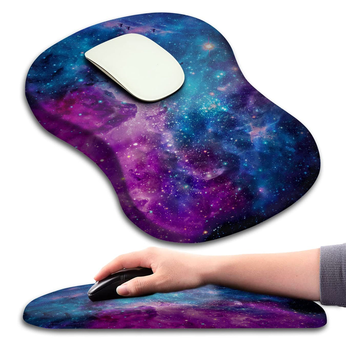 Mouse Pad Wrist Support, Ergonomic Mouse Pad with Massage Dot, Comfortable Computer Mouse Pad for Laptop, Wrist Rest Pain Relief Mousepad with Non-Slip PU Base for Office & Home, 12 x 8 in