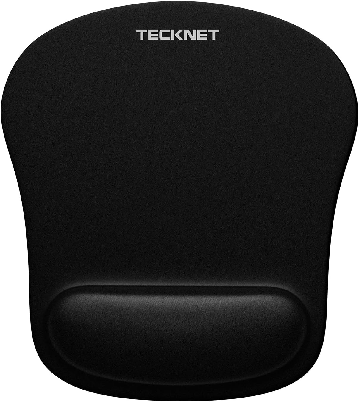 TECKNET Ergonomic Mouse Pad with Wrist Support Black | Soft Memory Foam, Fast Rebound, Pain Relief，Waterproof Surface, Non-slip Base
