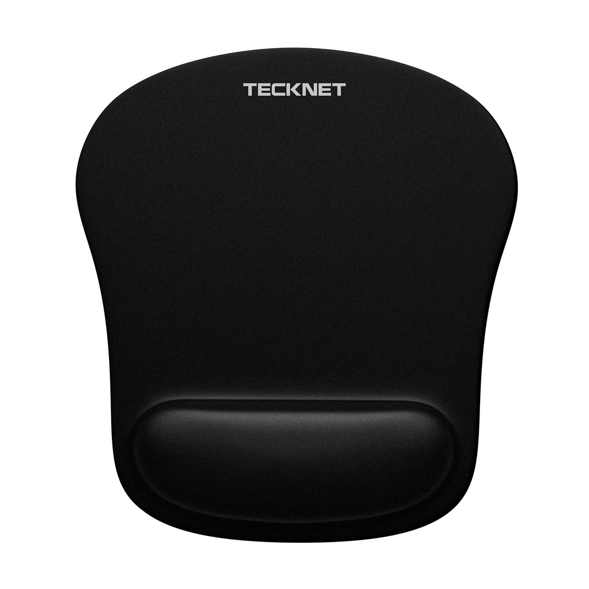 TECKNET Ergonomic Mouse Pad with Wrist Support Black | Soft Memory Foam, Fast Rebound, Pain Relief，Waterproof Surface, Non-slip Base