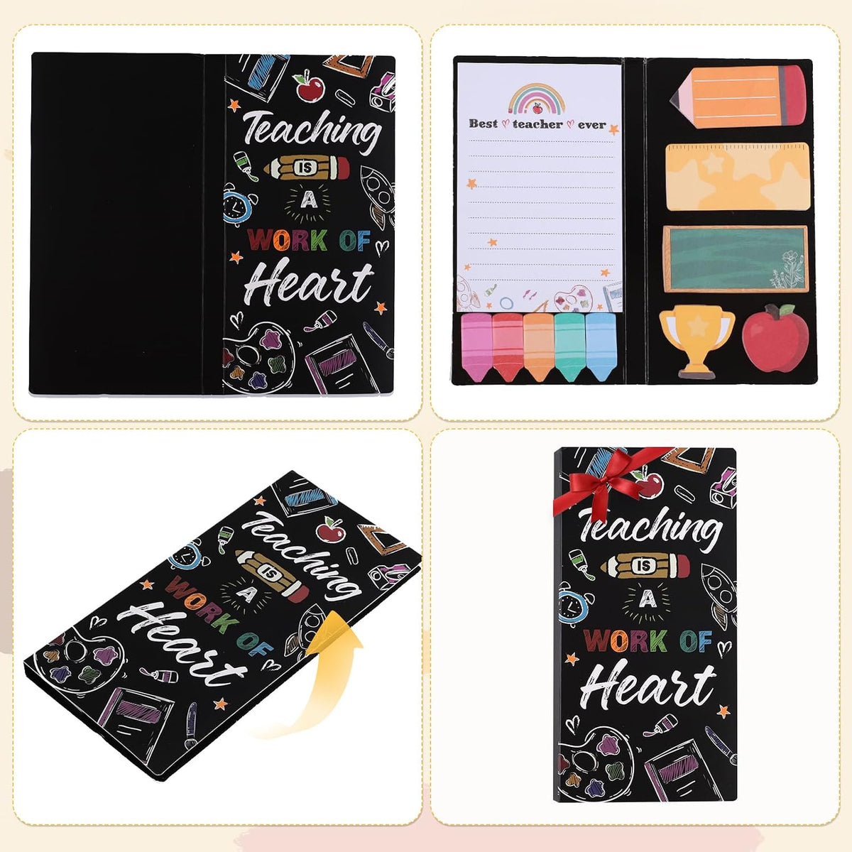 BESARME Teacher Sticky Notes Set with 2 Pens Teacher Supplies Accessories | Back to School Gifts for Teachers, First Day of School Teacher Gifts, Lesson Planning Grading, Classroom Office Reminders