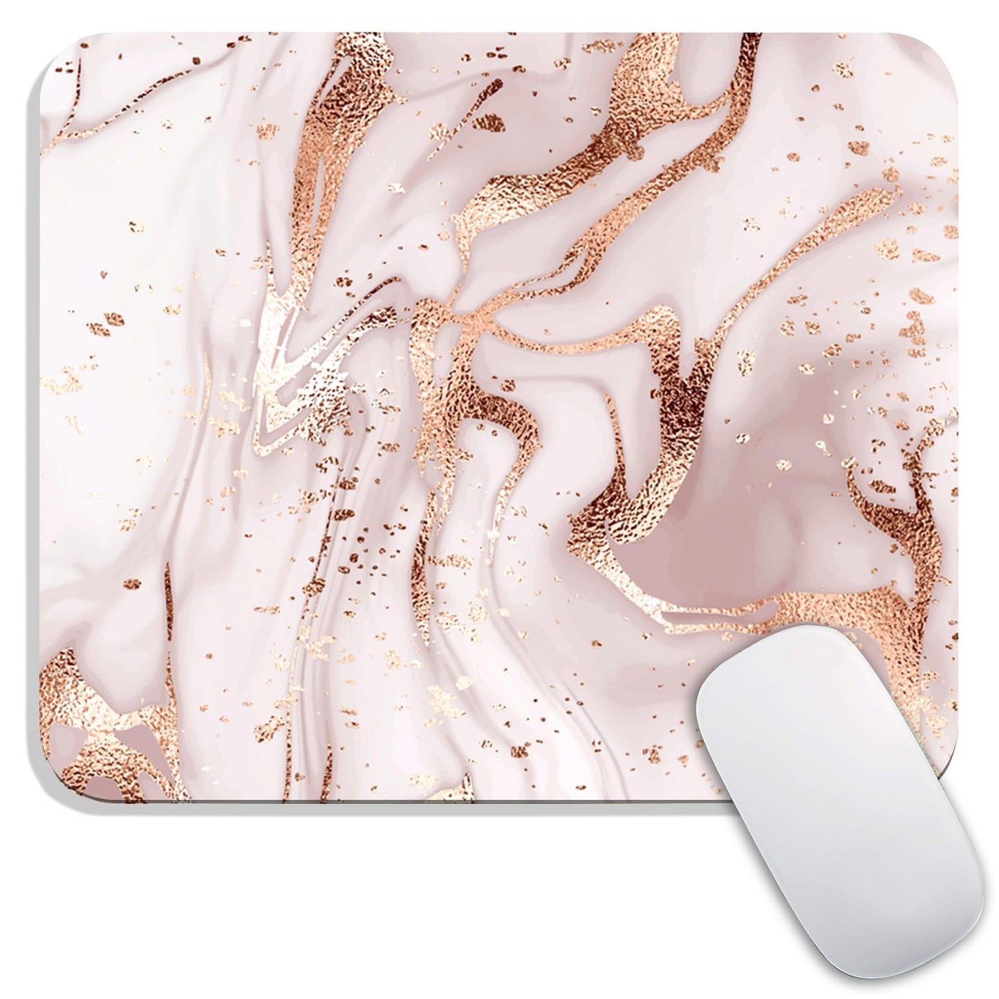 Square Mouse Pad Beautiful Flowers Plants, Personalized Premium-Textured Custom Mouse Mat Design, Washable Mousepad Cloth, Non-Slip Rubber Base Computer Mouse Pads for Wireless Mouse
