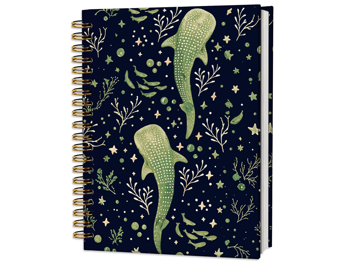 Whale Shark Notebook, Whale Shark Marine Biology Gifts for Women Girls Kids, Ocean Animal Spiral Notebook Journal for School Office Supplies, 5.5x8.3 Inch