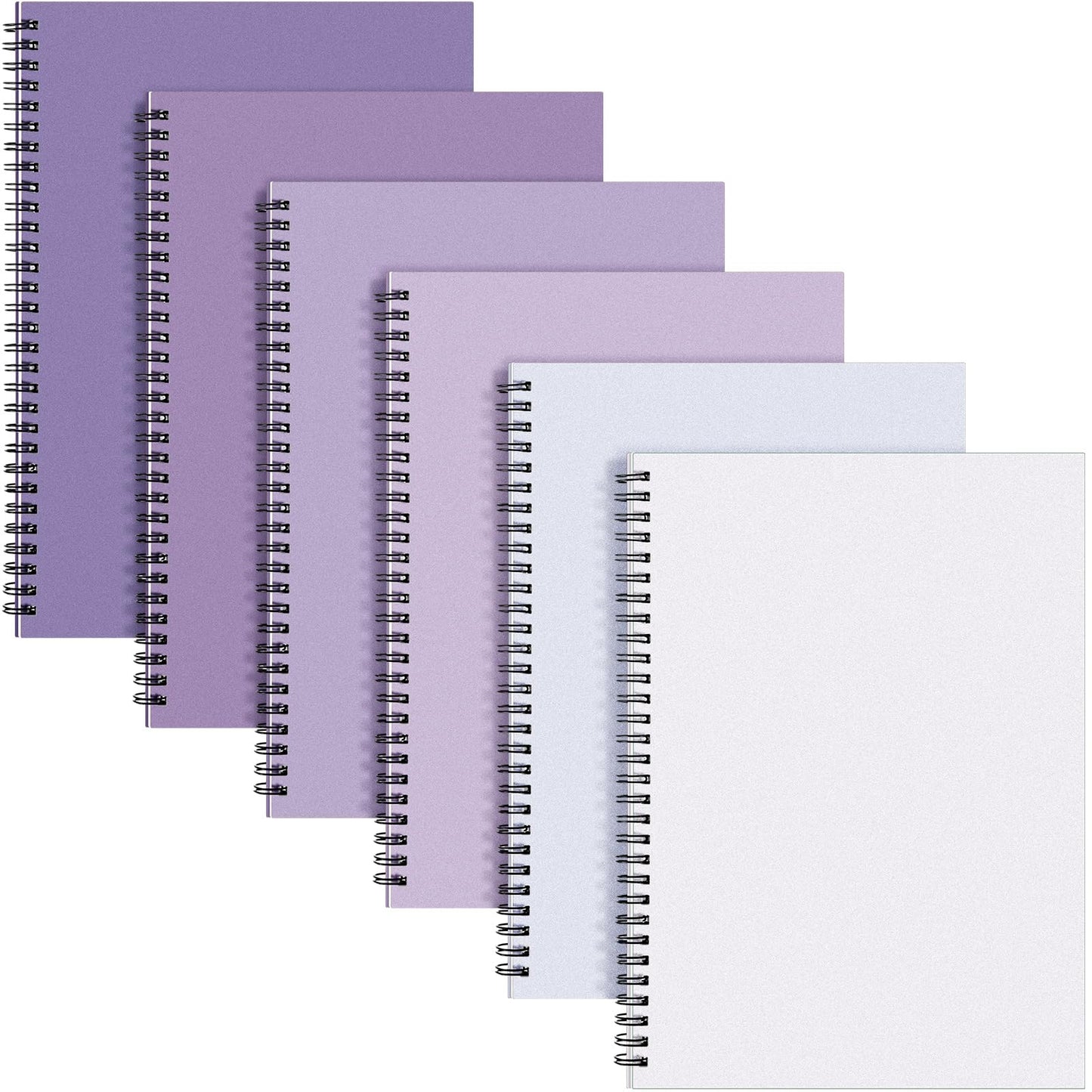 6 Pack Spiral Notebook 10.5x7.45 Notebook,Fresh,Morandi | B5 Spiral College Ruled Notebook,140 Page Journal, Writing Kraft Cover Lined Notepad for Office School Journaling