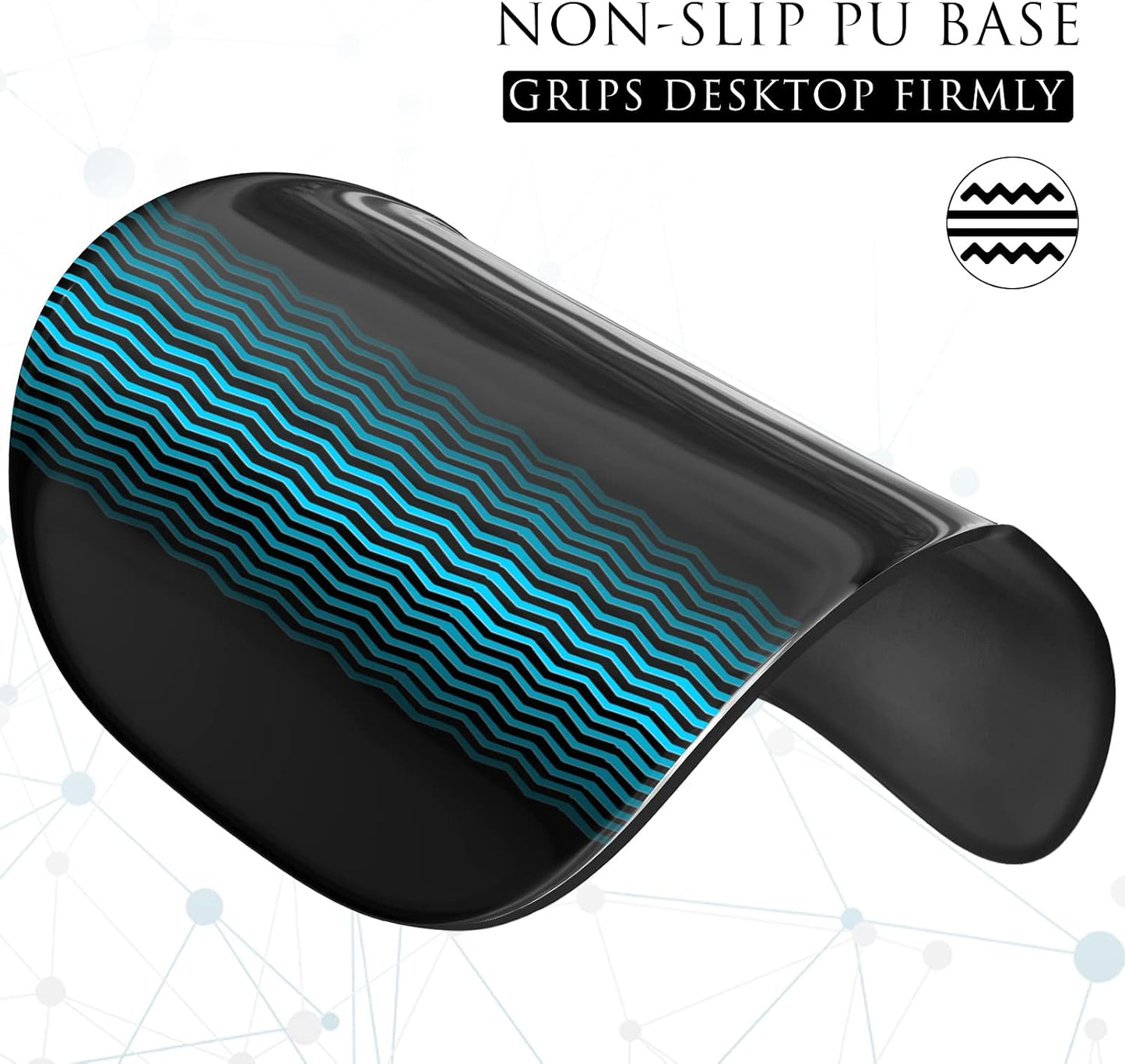 MROCO Ergonomic Mouse Pad with Gel Wrist Rest, 9.4 x 8.1 in, Black | Ergonomic Shape Design for Pain Relief, Cooling Feel Gel Cushioning for Wrist Comfort, Smooth Lycra Surface, Non-Slip PU Base