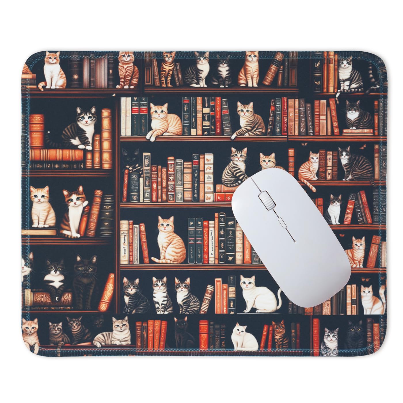 Mouse Pad for Desk with Stitched Edge, Premium Cute Washable Mouse Pads. Computer Mousepad with Non-Slip Rubber Base, Mousepads for Laptop, 9.25x7.75x0.12 inch (Pink Stripes)
