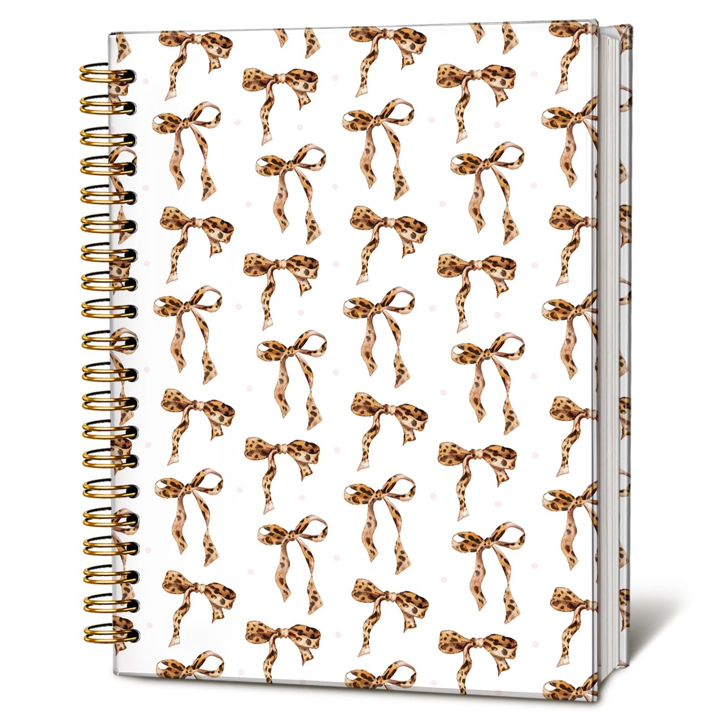 Cute Pink Bow Journal for Teen Girls & Women, Cute School Supplies - Cute Preppy Bow Stuff Birthday Gifts for Women Girls, Coquette Stuff Pink Bow Bible Hardcover Spiral Notebook 5.5x8.3