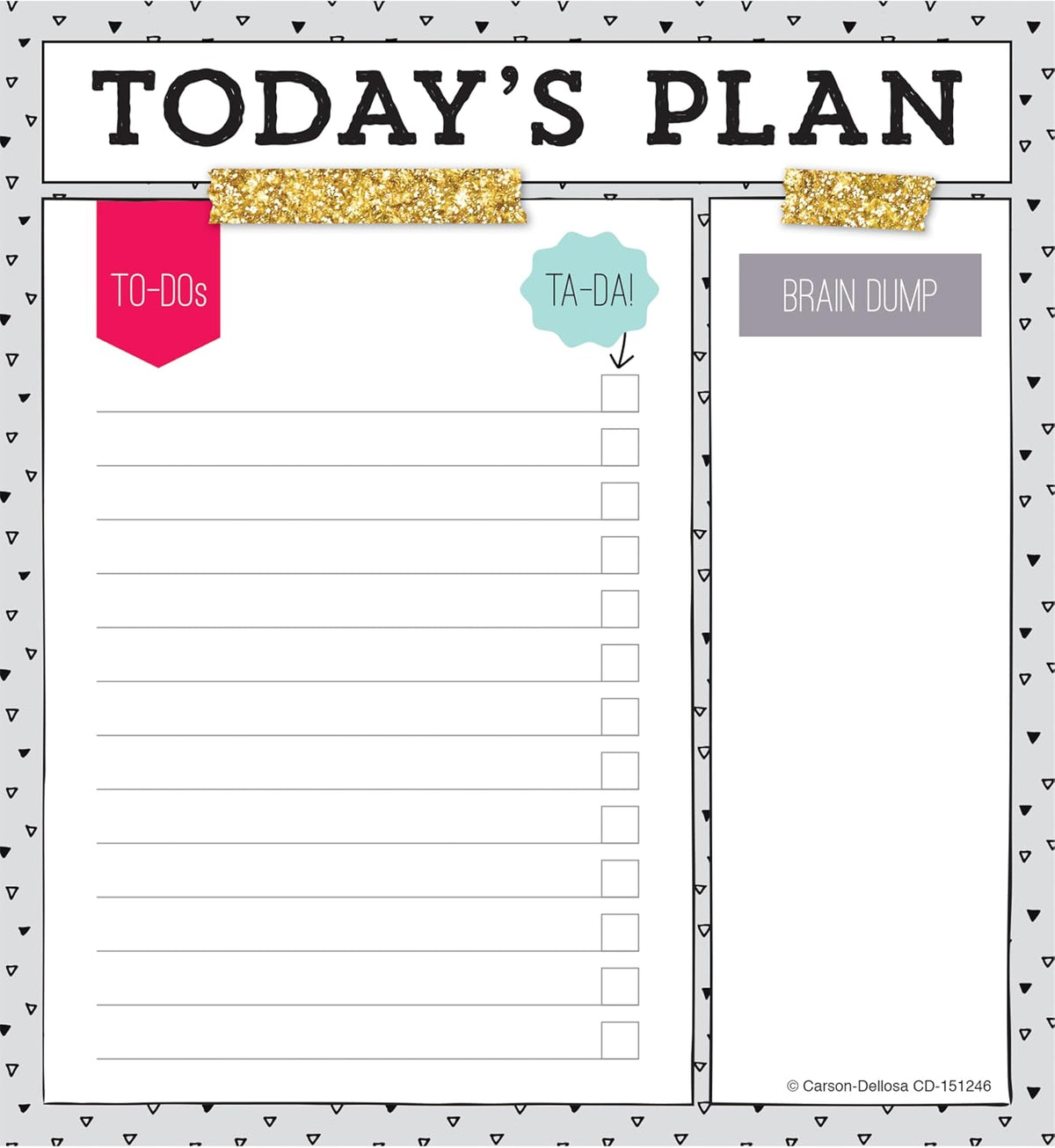 Carson Dellosa Today's Plan Notepad, 50 Sheet Note Pad With Lined Paper for To Do List and Checklist, Classroom Organization Stationery, Desk Accessories and Office Supplies | To Do List and Checklist, Classroom Organization Stationary, Desk Accessories a