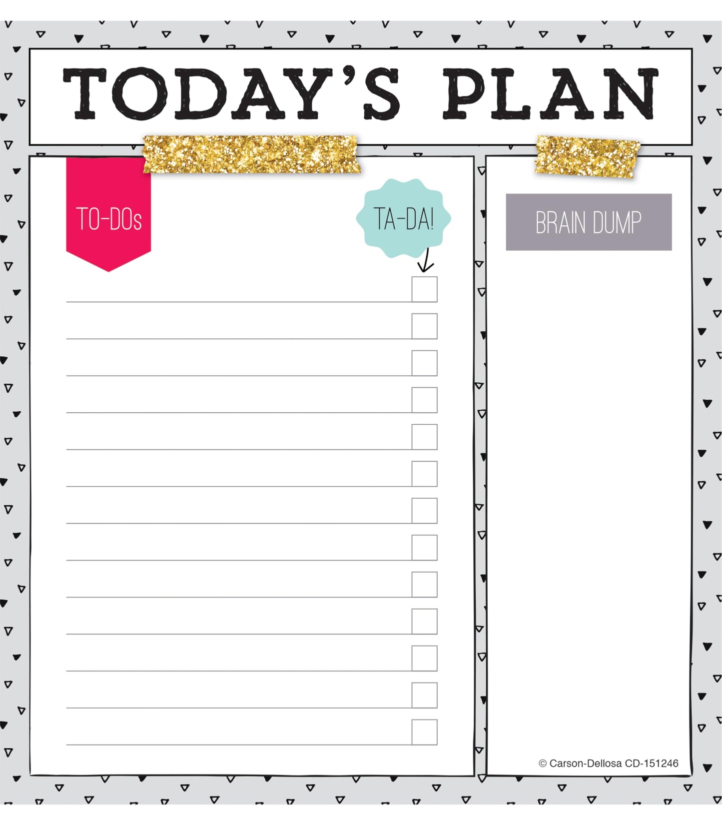 Carson Dellosa Today's Plan Notepad, 50 Sheet Note Pad With Lined Paper for To Do List and Checklist, Classroom Organization Stationery, Desk Accessories and Office Supplies | To Do List and Checklist, Classroom Organization Stationary, Desk Accessories a