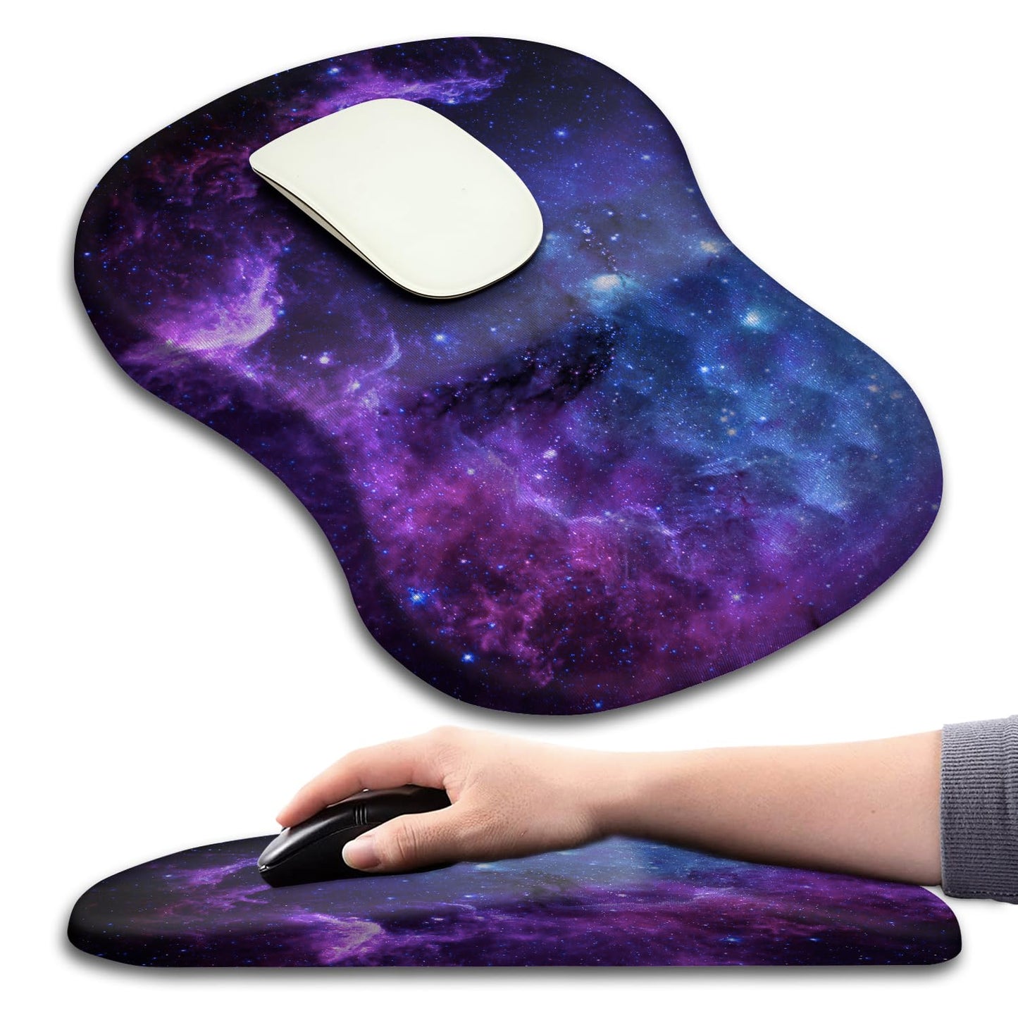 Mouse Pad Wrist Support, Ergonomic Mouse Pad with Massage Dot, Comfortable Computer Mouse Pad for Laptop, Wrist Rest Pain Relief Mousepad with Non-Slip PU Base for Office & Home, 12 x 8 in