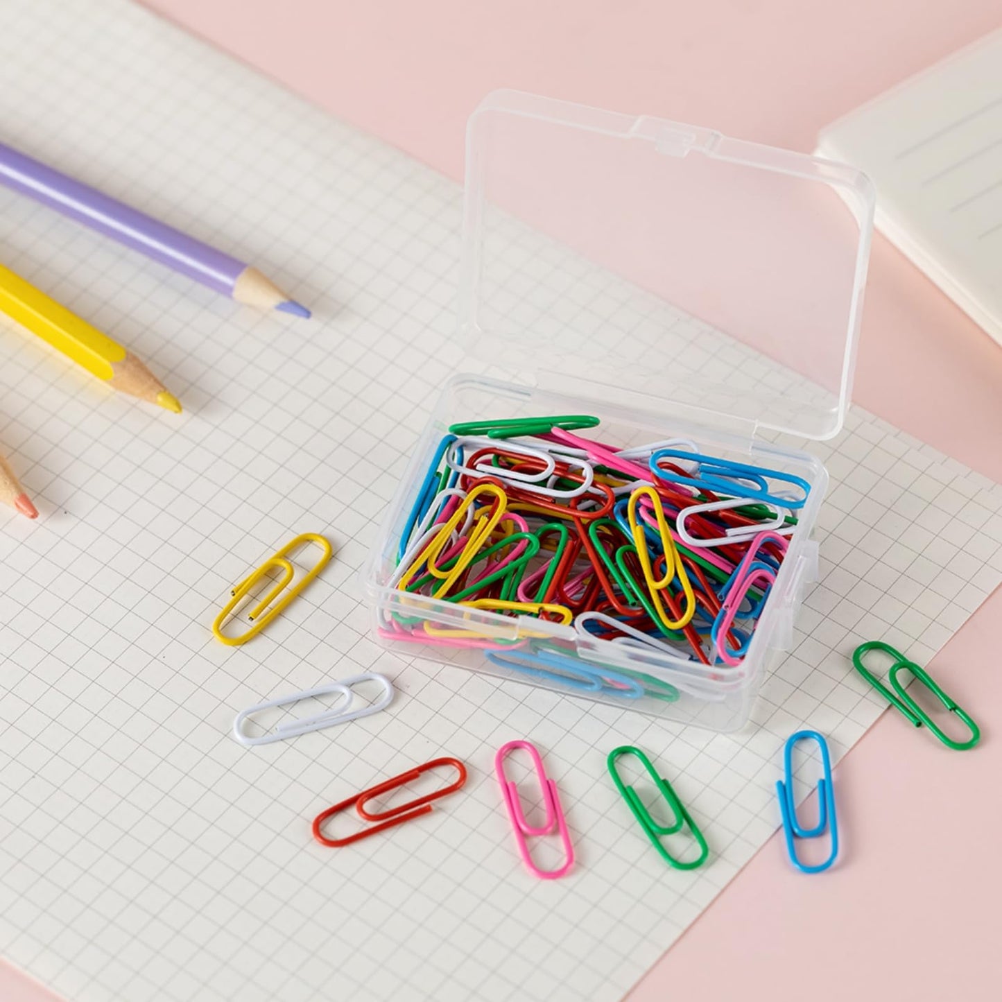 50PCS 1.1inch Paper Clips Colorful,Durable and Rustproof, Stainless Steel Paper Clips Small, Paperclips Office for Teacher Supplies School