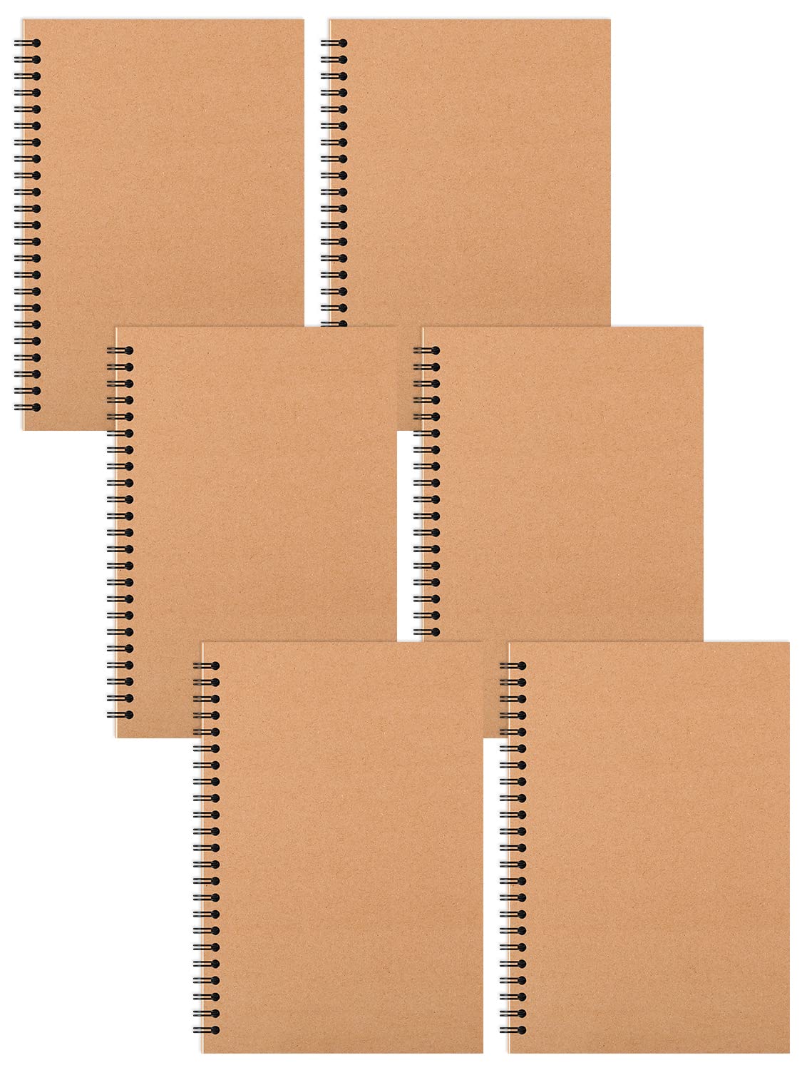 24 Pack A5 Spiral Notebooks Journal with Kraft Cover, 5x8 Inches, Ruled Lined Paper, for Work, Sketches, Study, Notes Taking, Gifts, Brown (24 PCS(Lined)) | A5 Notebook Bulk, Kraft Cover Design, Ruled Lined Paper, Spiral Binding, Work School Notes, Gift S