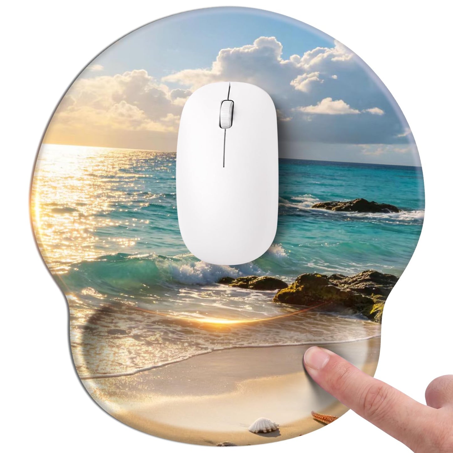 Pink Mouse pad with Wrist Rest,Relieving Pain Memory Foam Computer pad, Ergonomic Desktop Mouse, Silicone Material Mouse pad, with Non-Slip PU Base (Pink)