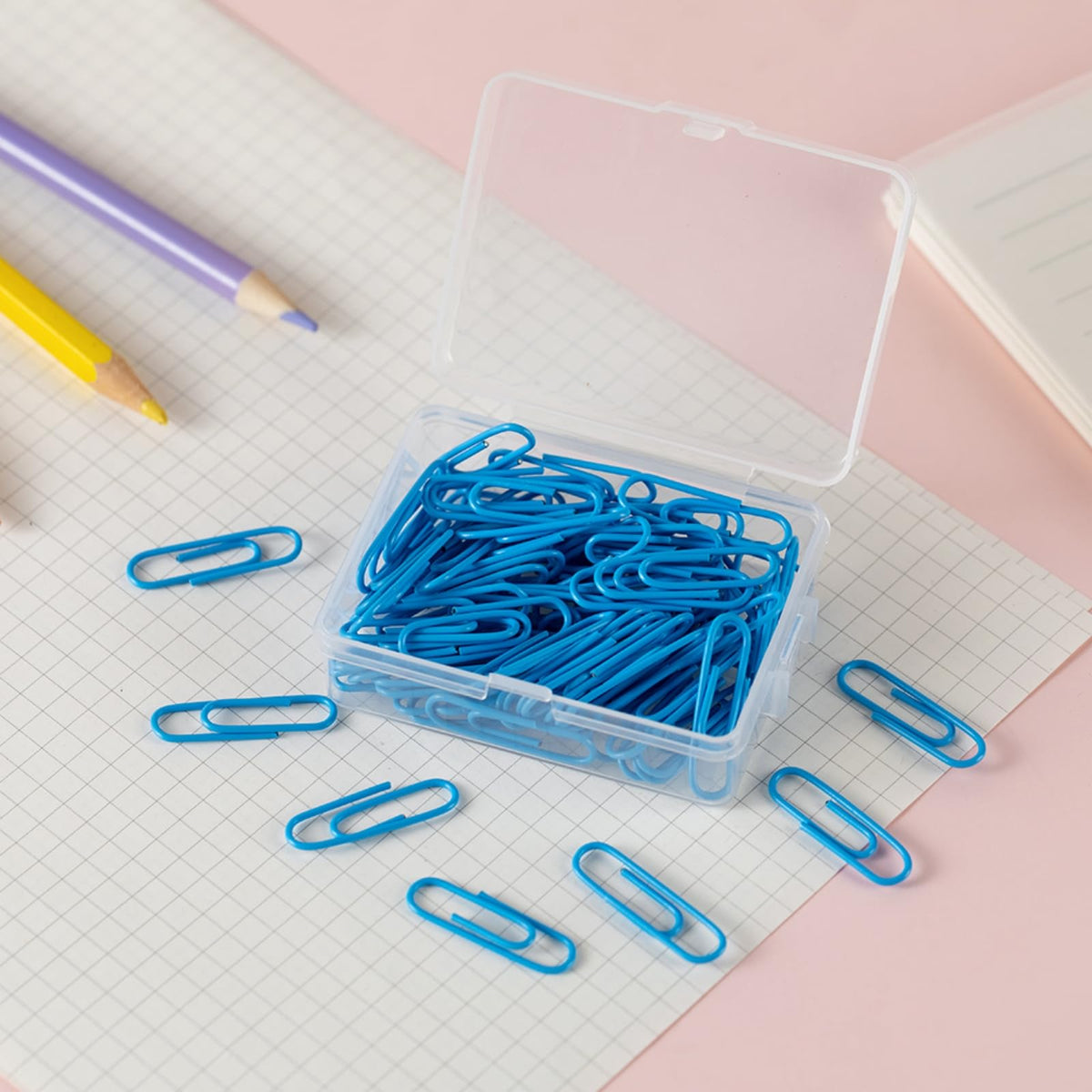 50PCS 1.1inch Paper Clips Colorful,Durable and Rustproof, Stainless Steel Paper Clips Small, Paperclips Office for Teacher Supplies School