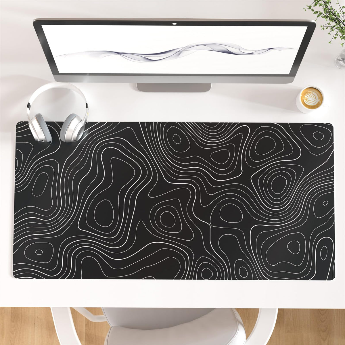 Faux Leather Large Mouse Pad, Office Desk Mat, 31.5"x15.7", Pink Floral | Desk Décor Accessories, Extended Size, Waterproof & Easy to Clean, Smooth Surface, Non Slip Desk Organization